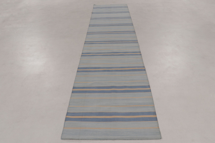 Contemporary Dhurrie Striped Gallery Runner