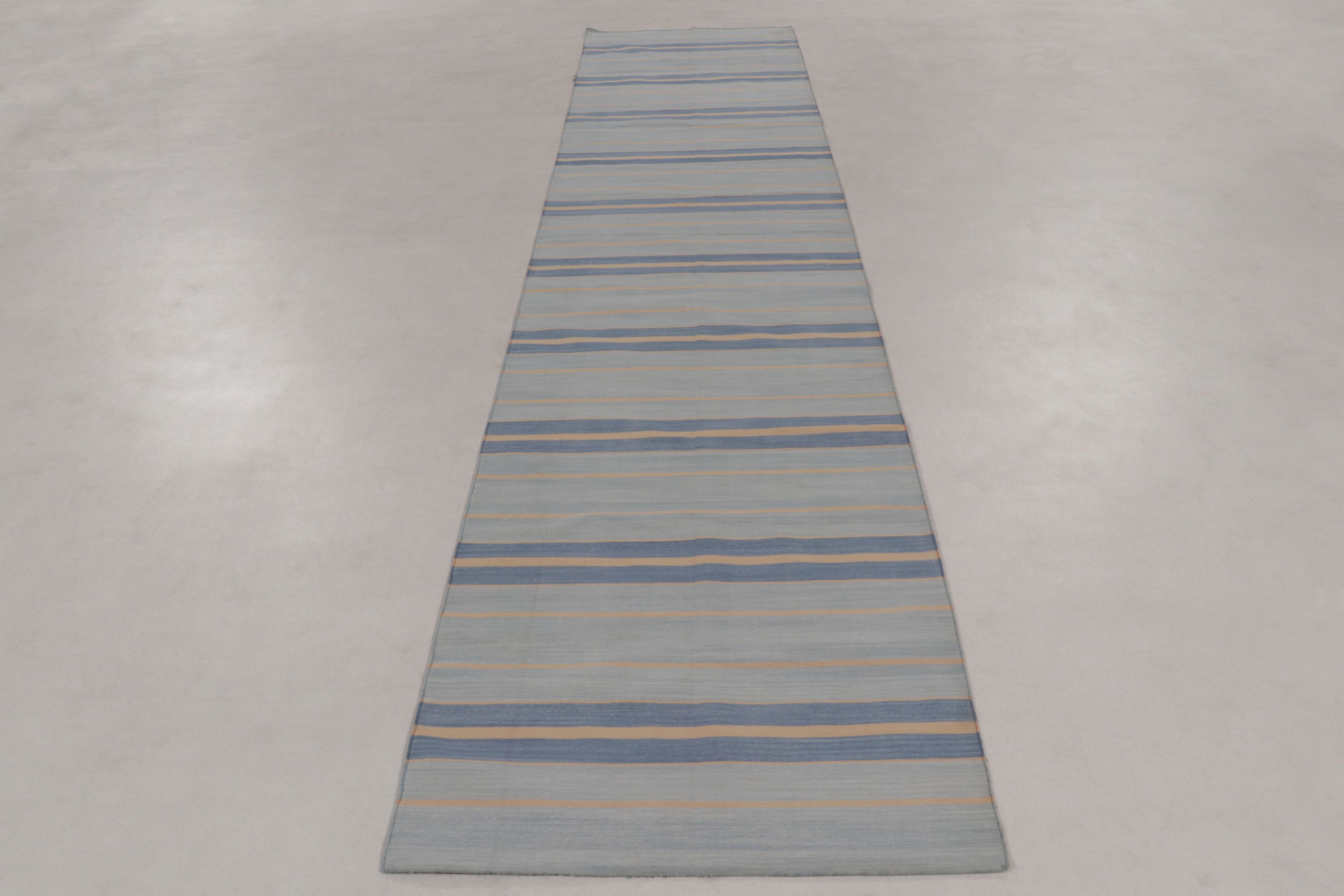 Contemporary Dhurrie Striped Gallery Runner