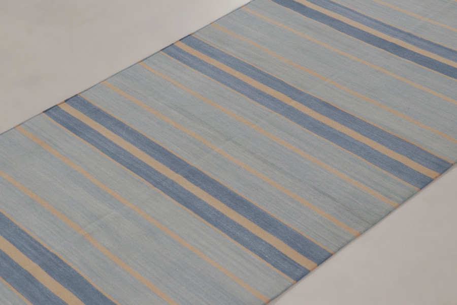 Contemporary Dhurrie Striped Gallery Runner