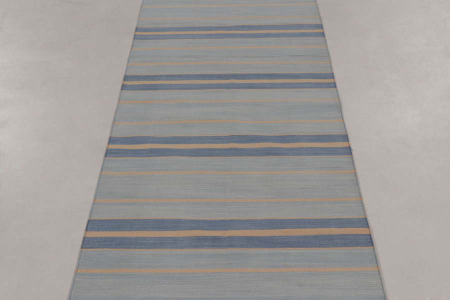 Contemporary Dhurrie Striped Gallery Runner