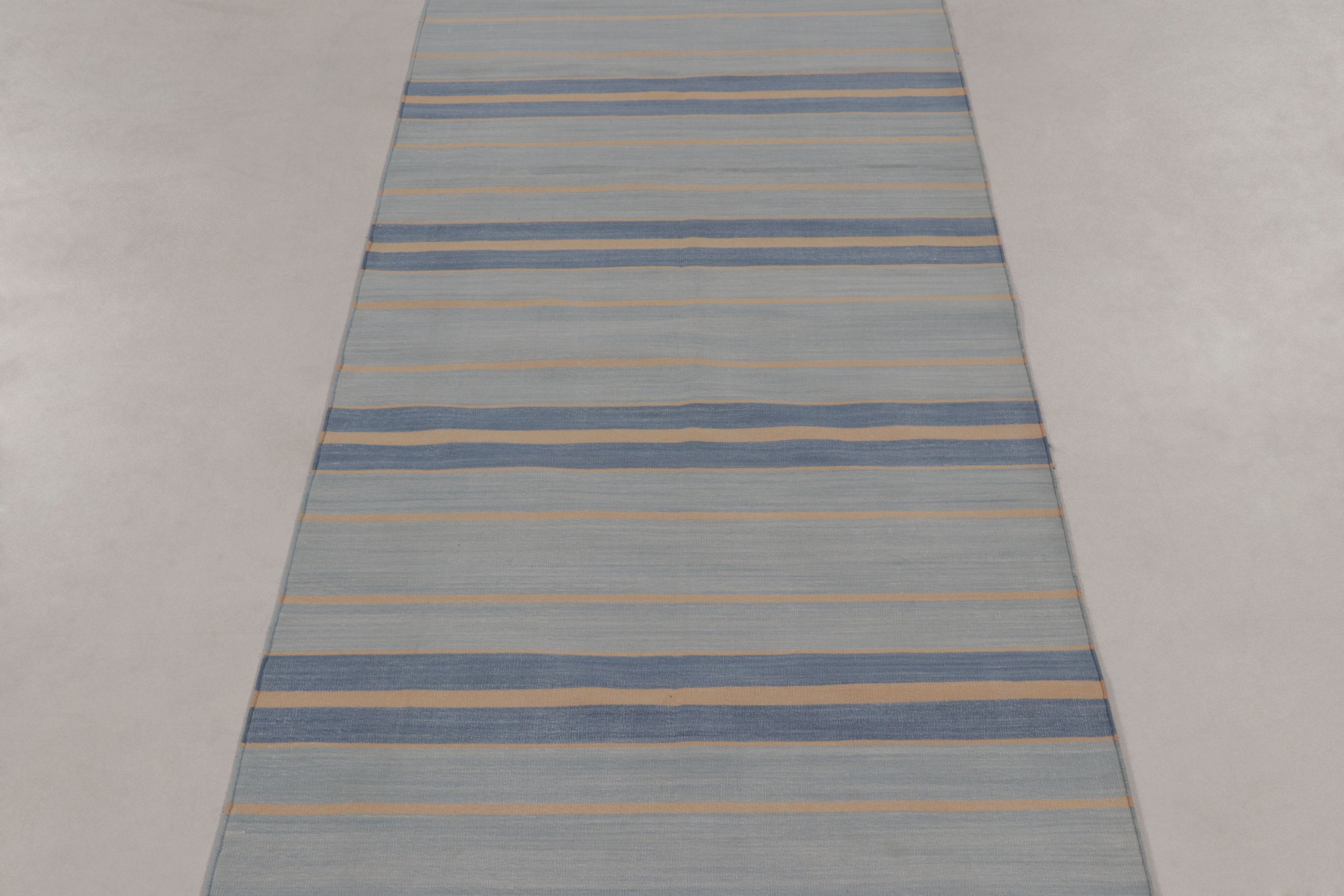 Contemporary Dhurrie Striped Gallery Runner