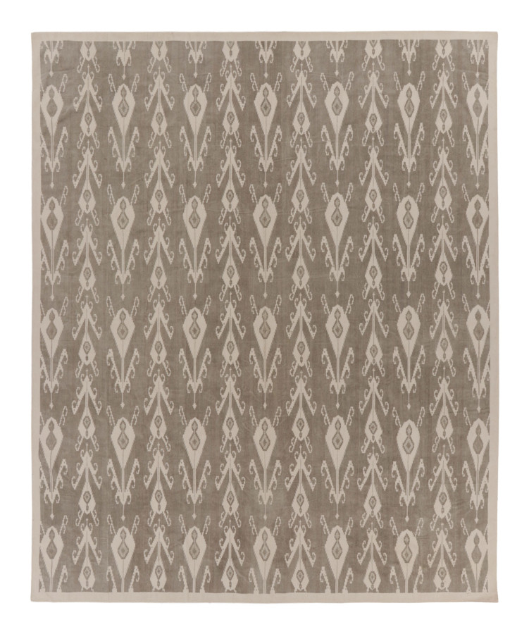 Rug & Kilim’s Oversized Contemporary Flatweave Dhurrie in Ikat Design