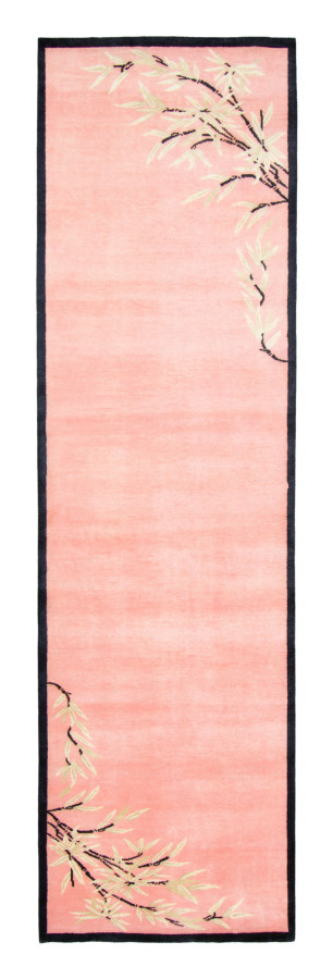 Rug & Kilim's Contemporary Chinese Deco Runner in Pink & Beige Florals