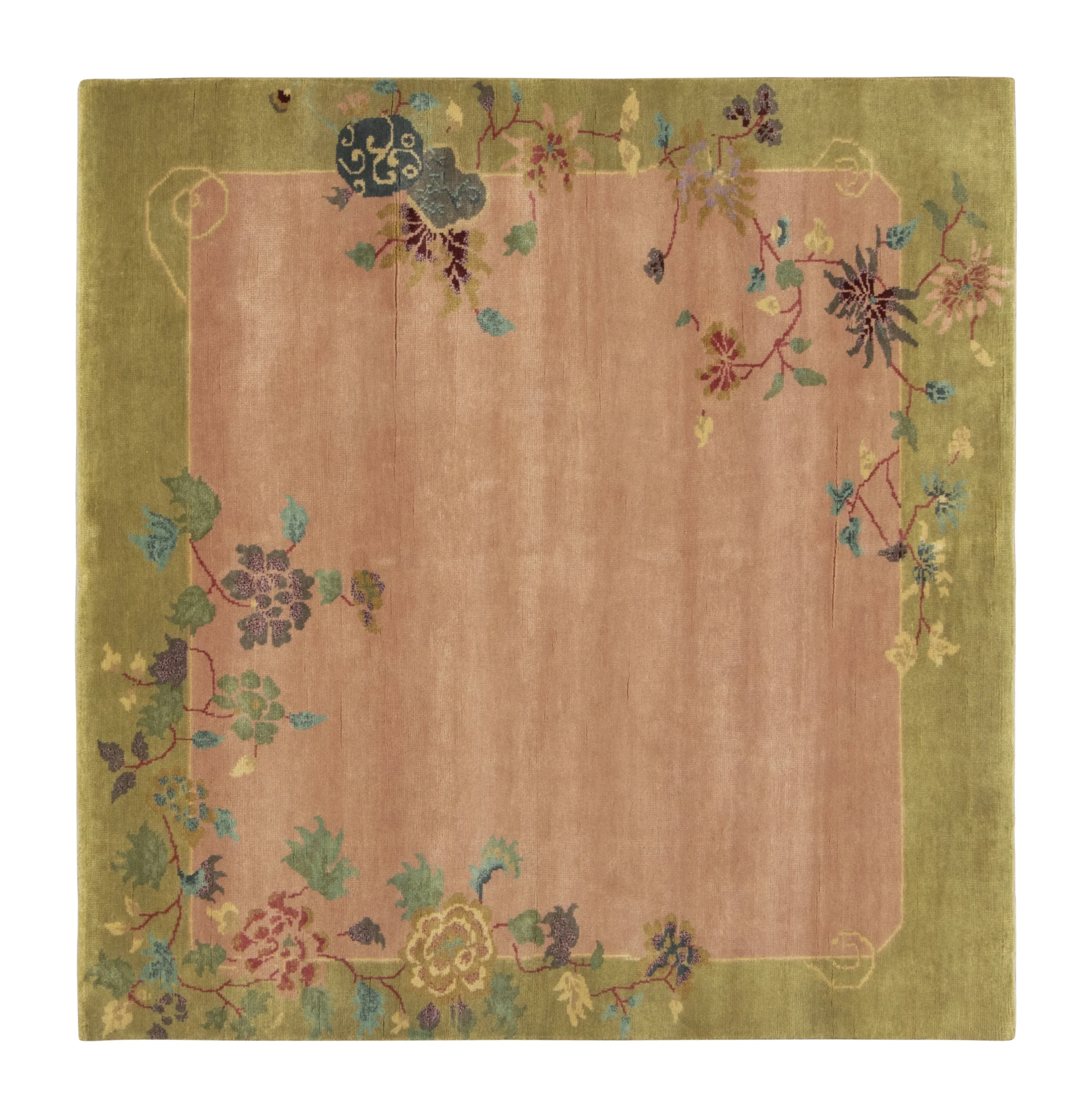Contemporary Chinese Deco Square Rug