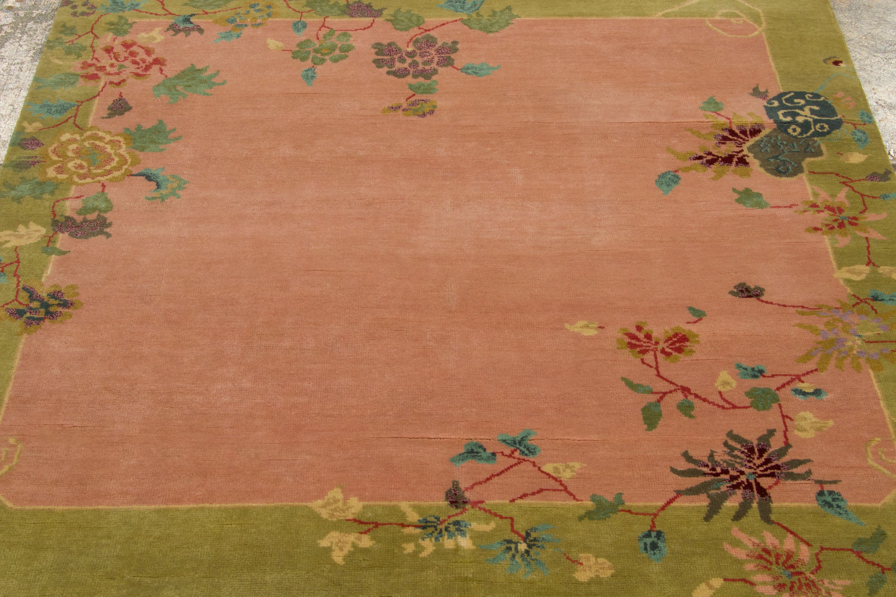 Contemporary Chinese Deco Square Rug