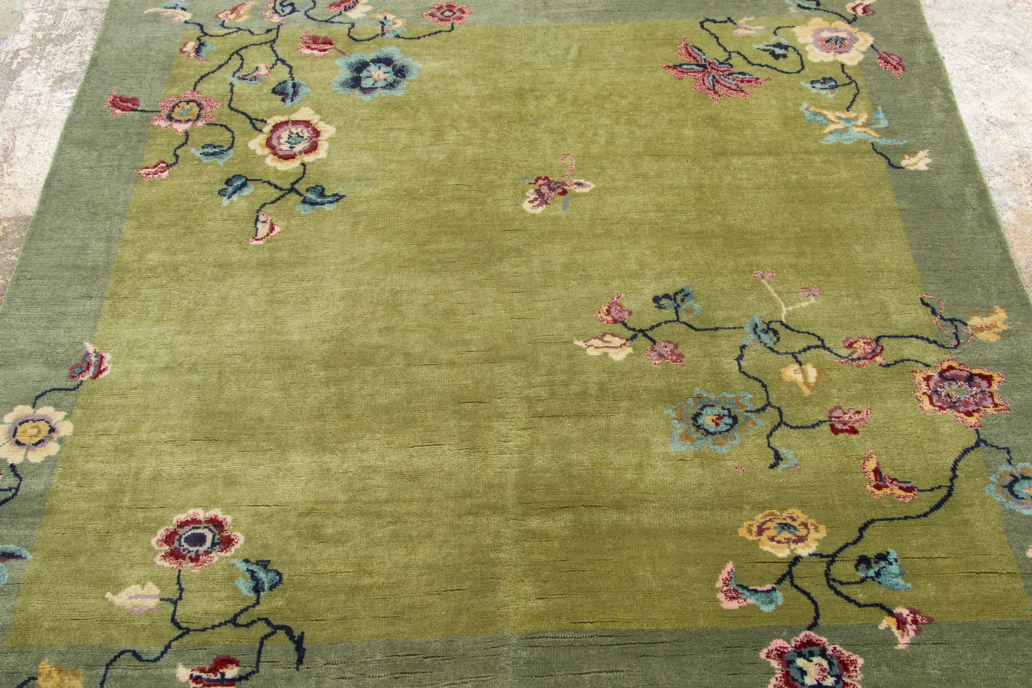 Contemporary Chinese Deco Square Rug