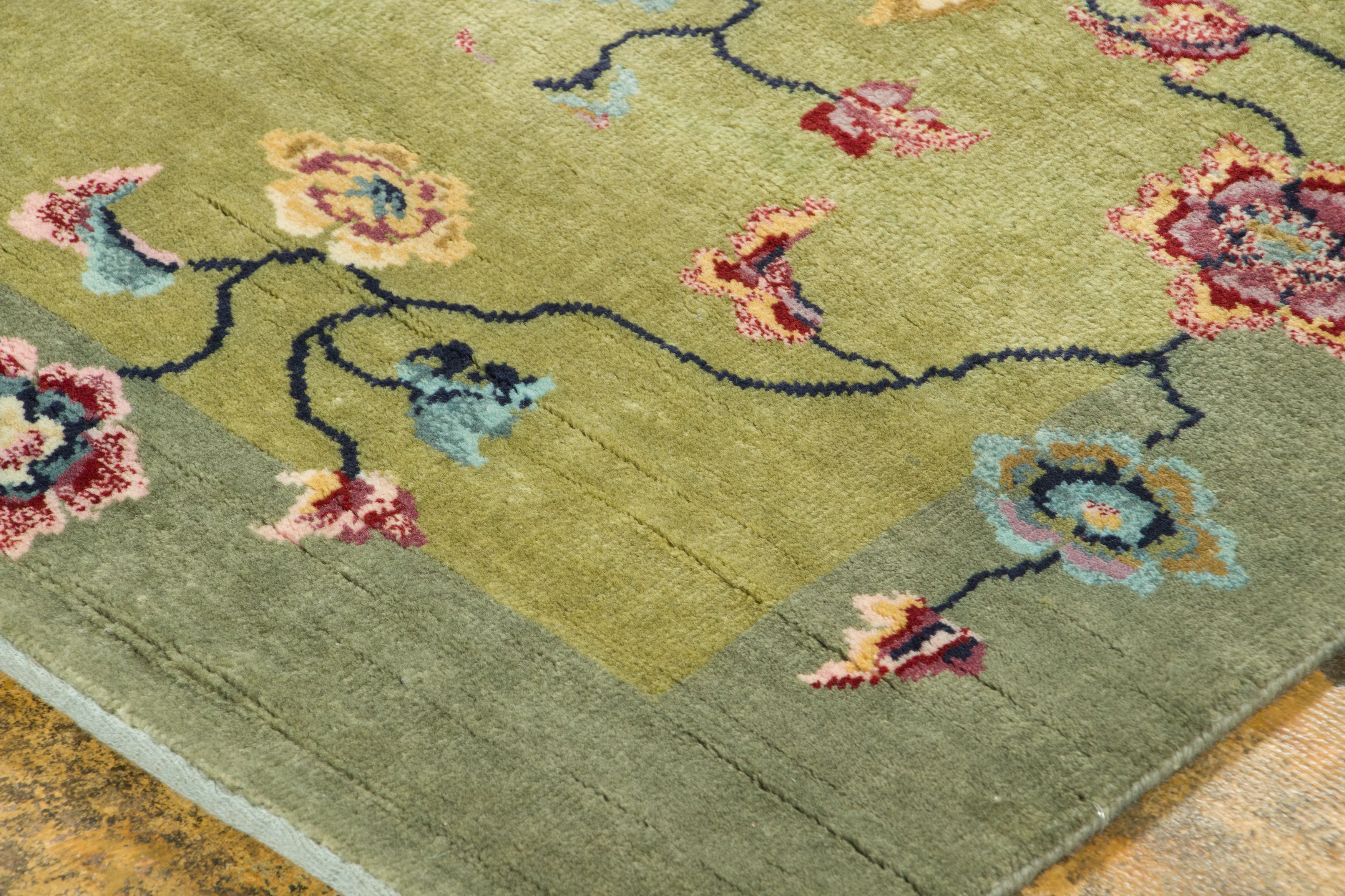 Contemporary Chinese Deco Square Rug