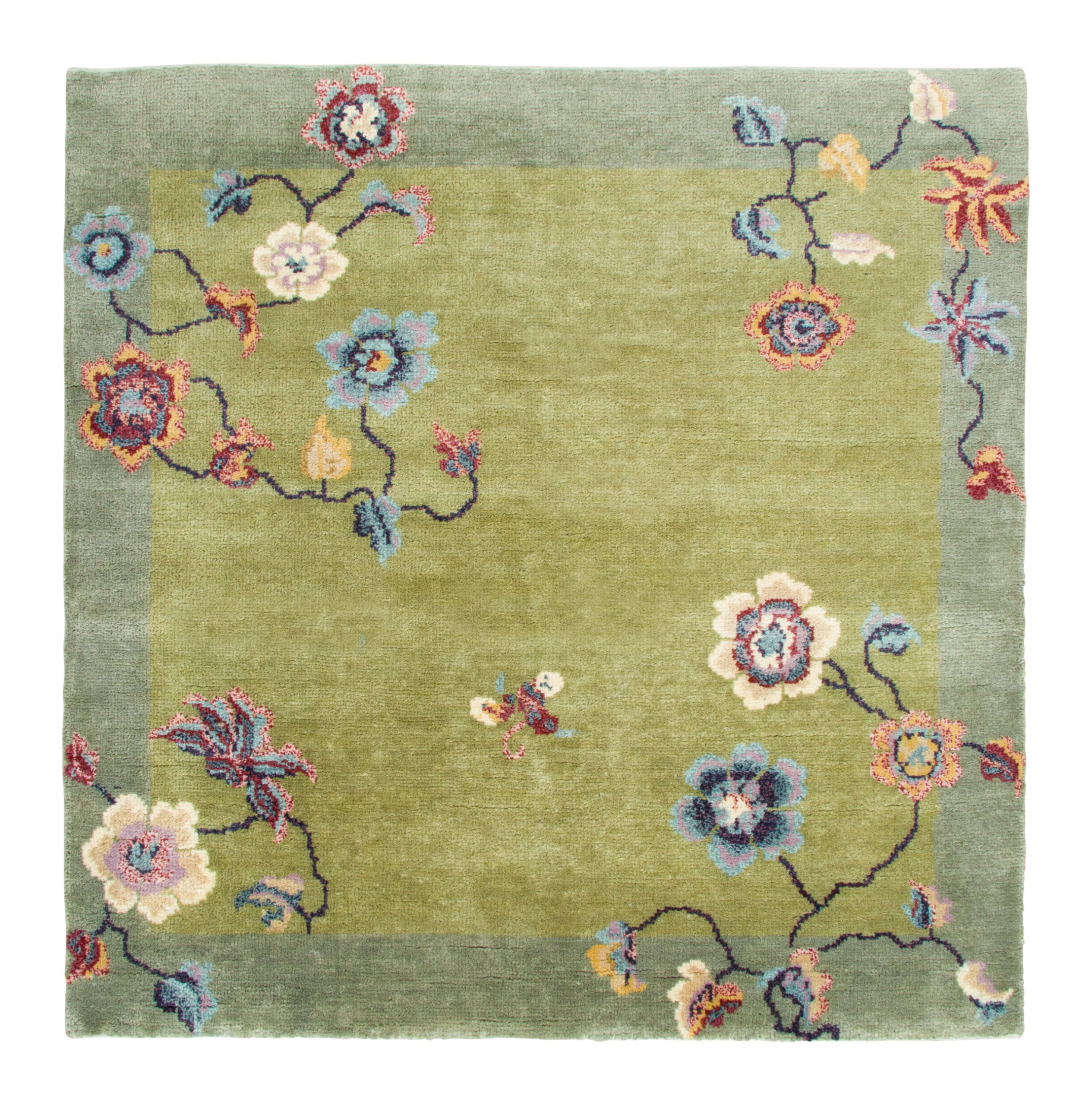 Contemporary Chinese Deco Square Rug