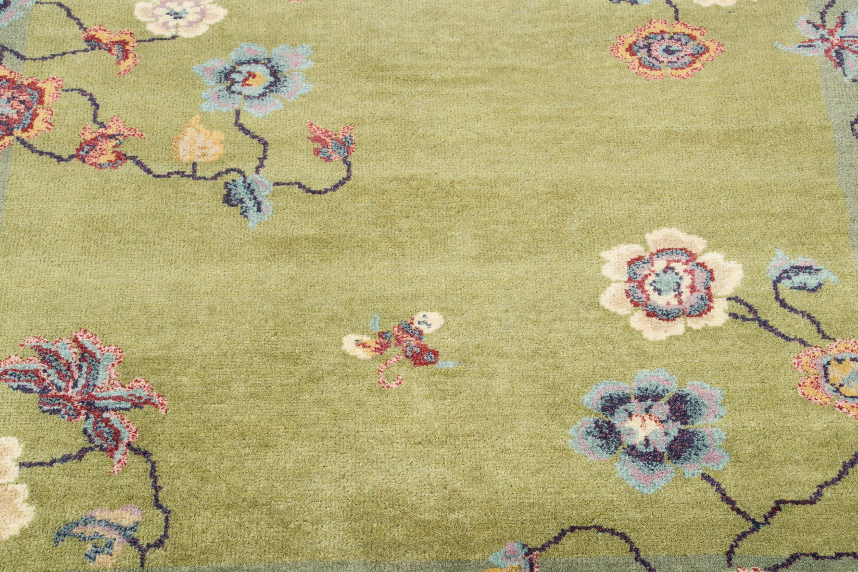 Contemporary Chinese Deco Square Rug
