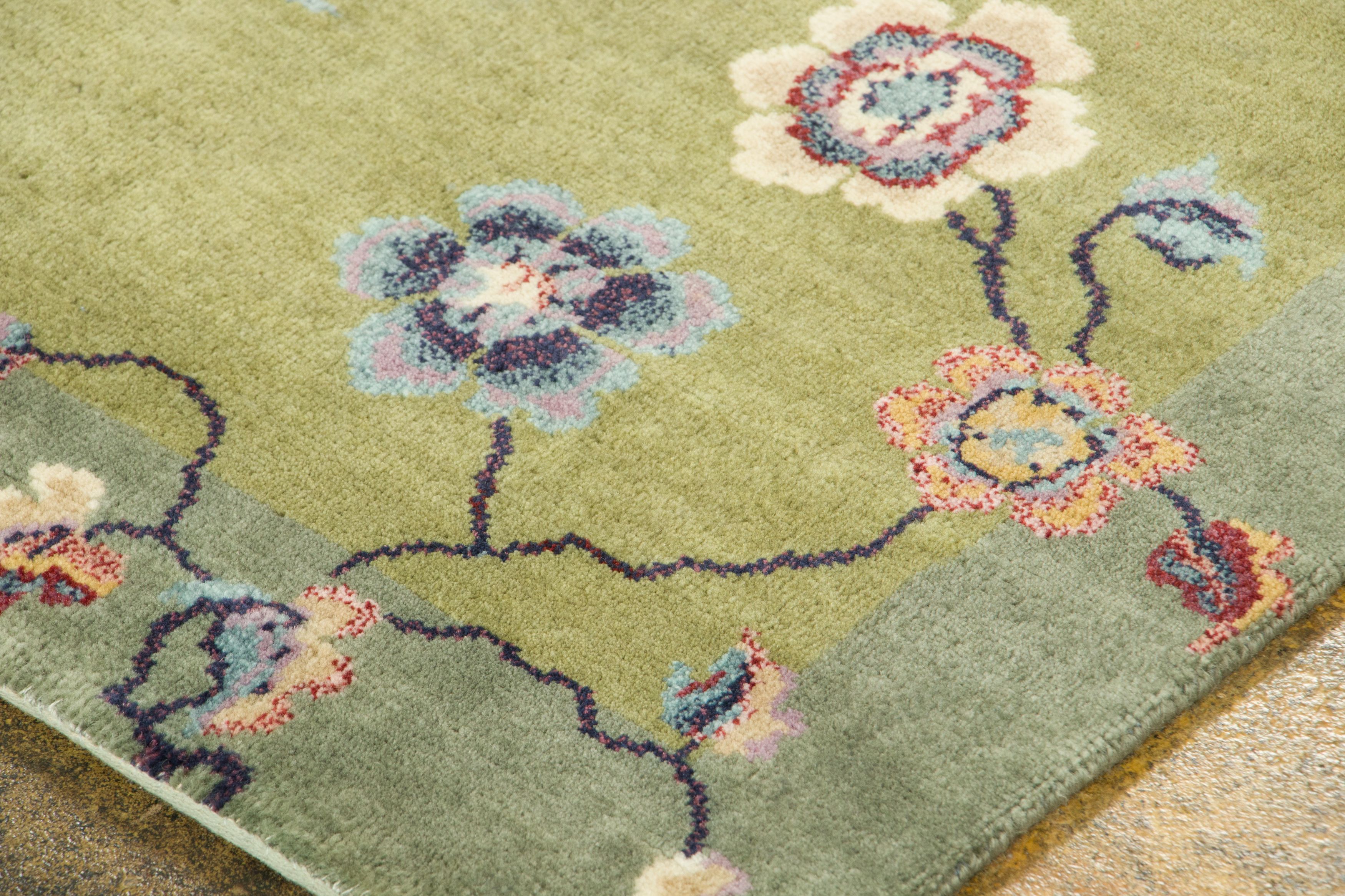 Contemporary Chinese Deco Square Rug