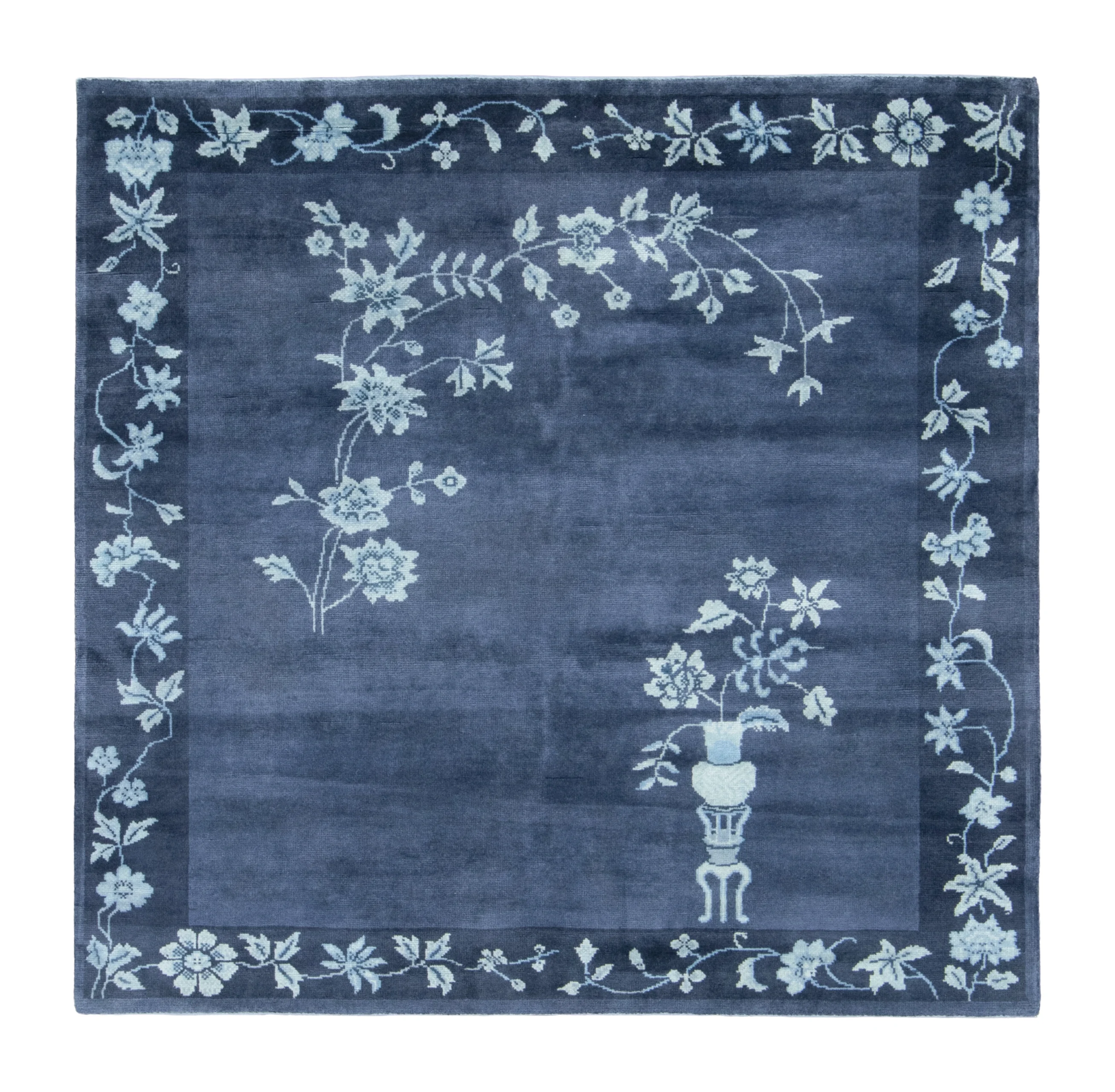 Contemporary Chinese Deco Square Rug
