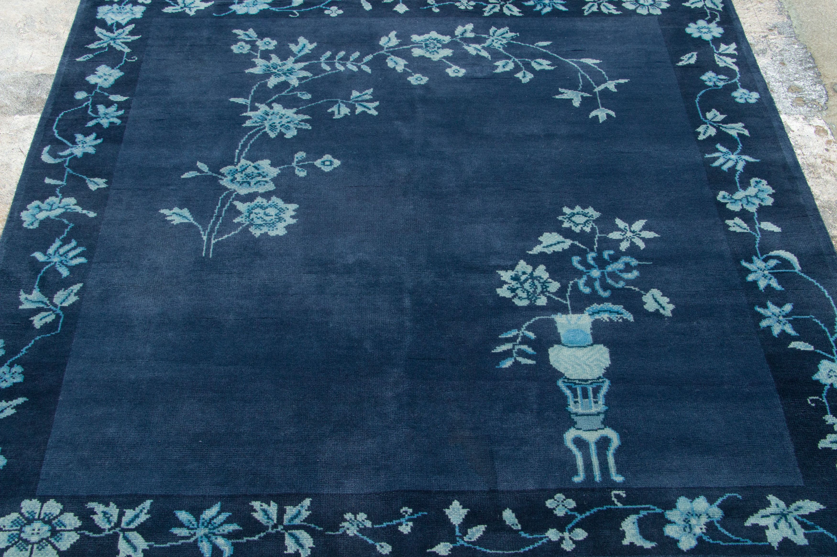 Contemporary Chinese Deco Square Rug