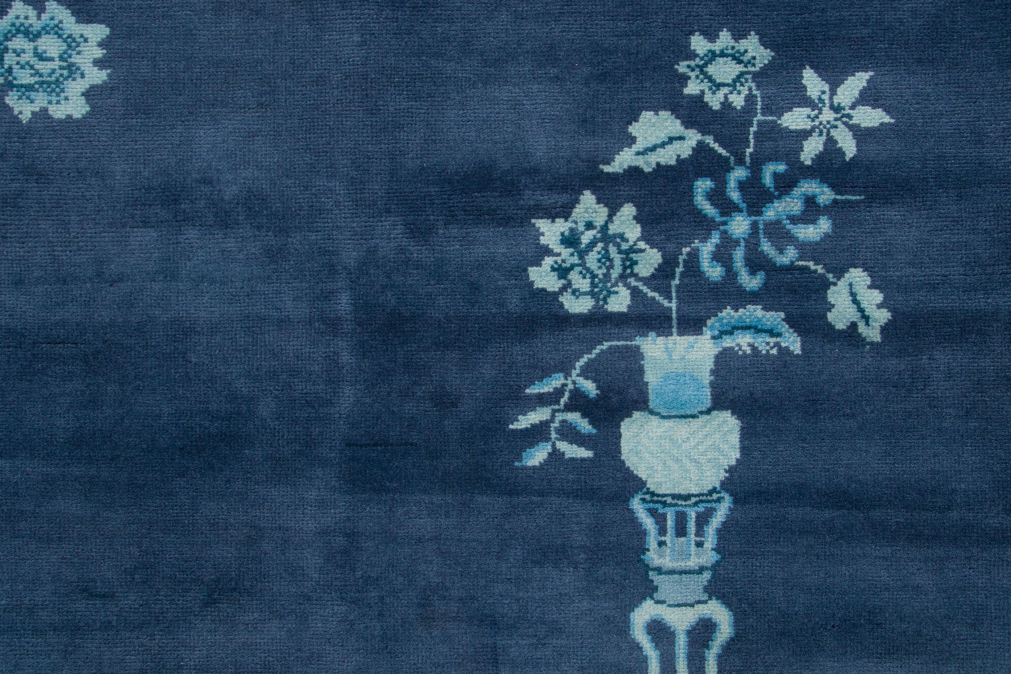 Contemporary Chinese Deco Square Rug