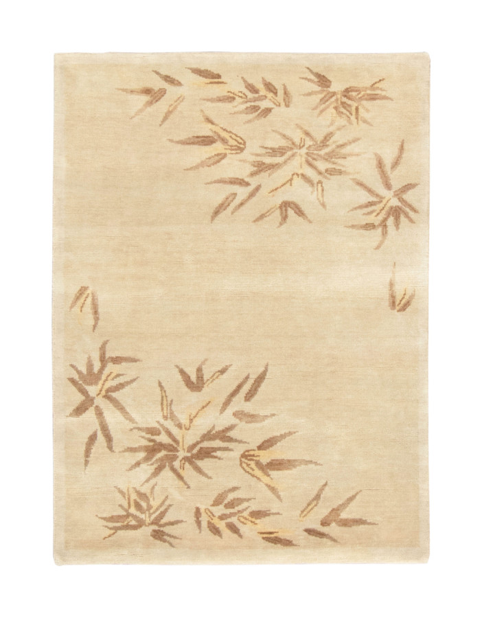 Rug & Kilim's Contemporary Chinese Deco Floral Rug in Beige with Floral Design