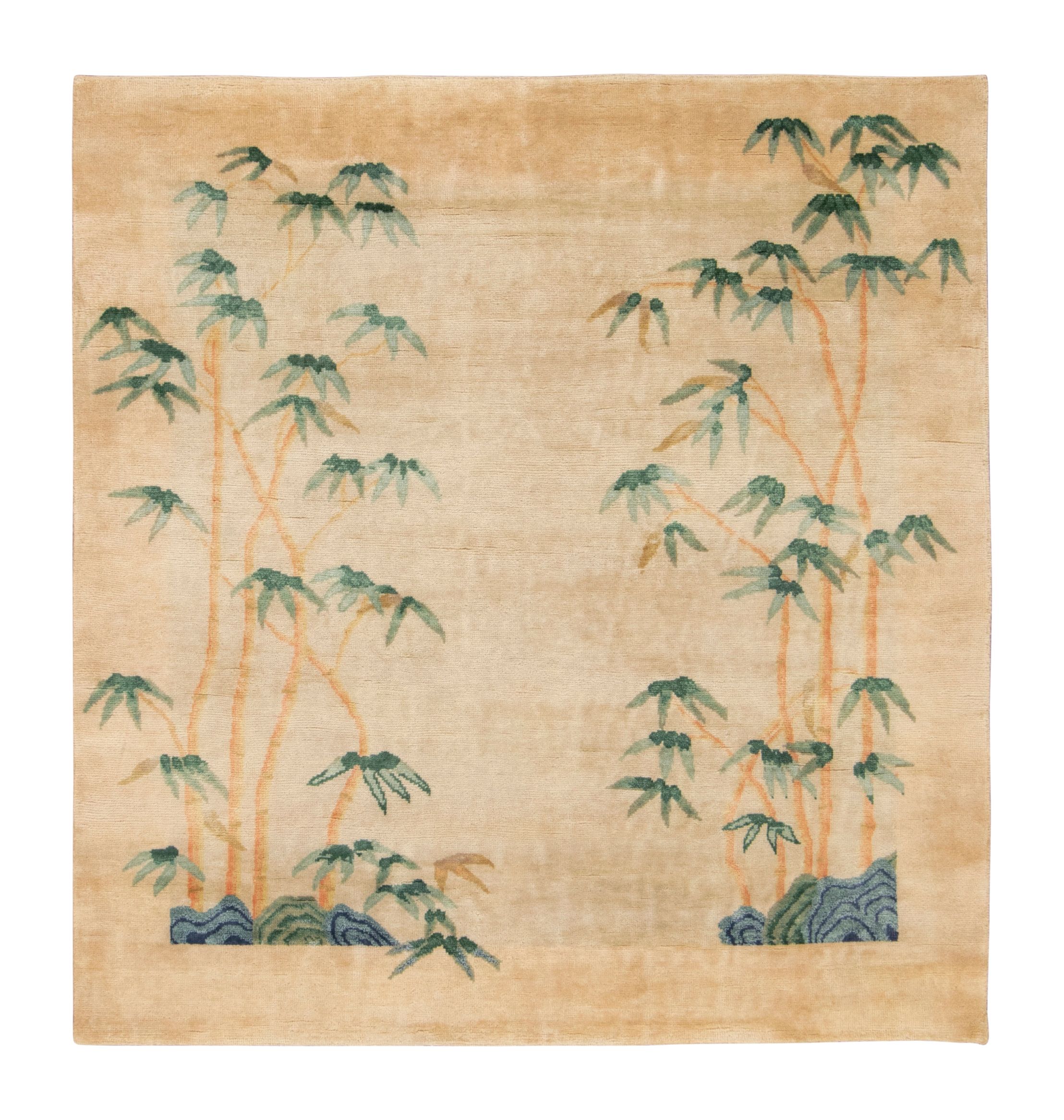 Contemporary Chinese Deco Square Rug