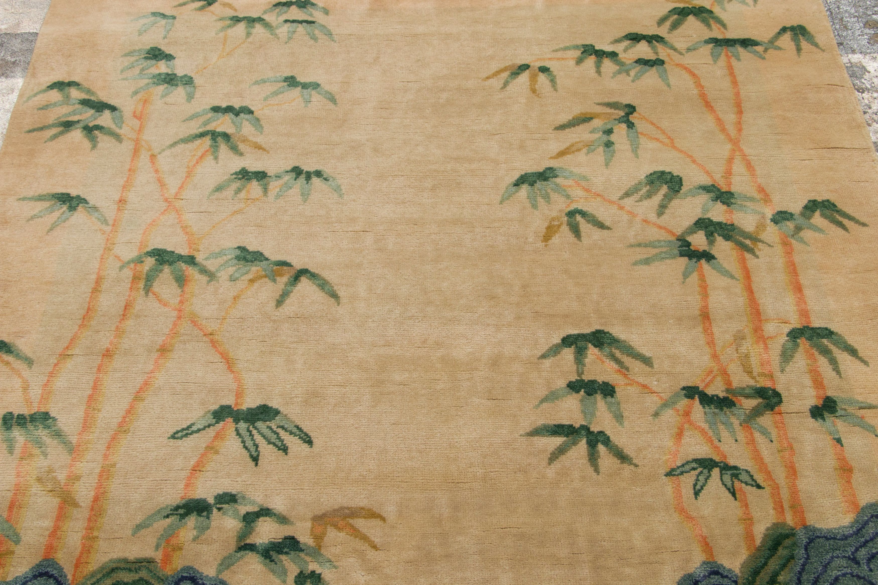 Contemporary Chinese Deco Square Rug