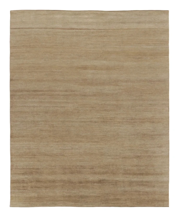Rug & Kilim’s Oversized Contemporary Textural Rug in Warm Beige Hues with Striae