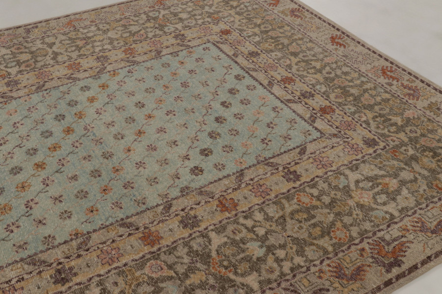 Distressed Ghiordes Rug