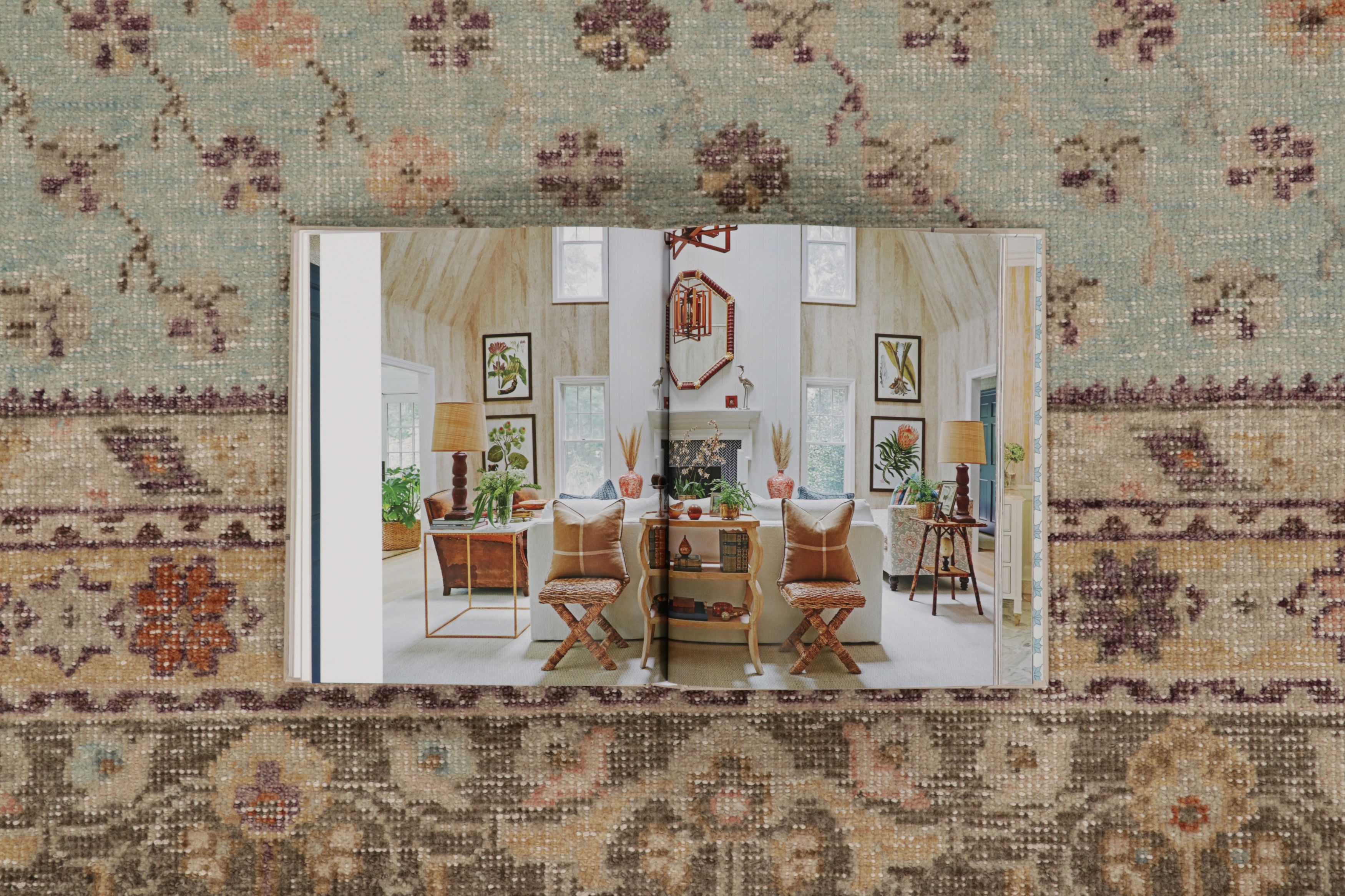 Distressed Ghiordes Rug