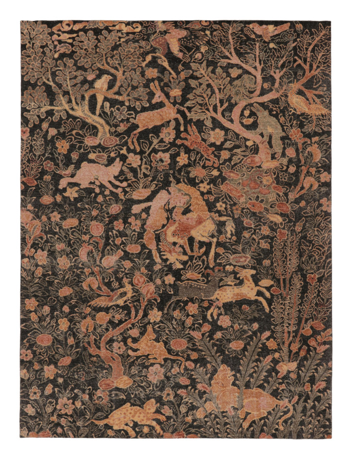 Rug & Kilim's Modern Classics Pictorial Distressed Rug with Hunting Scene Design