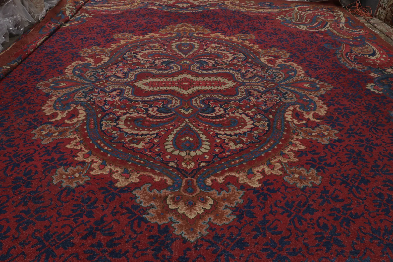 Oversized Antique Turkish Oushak Rug