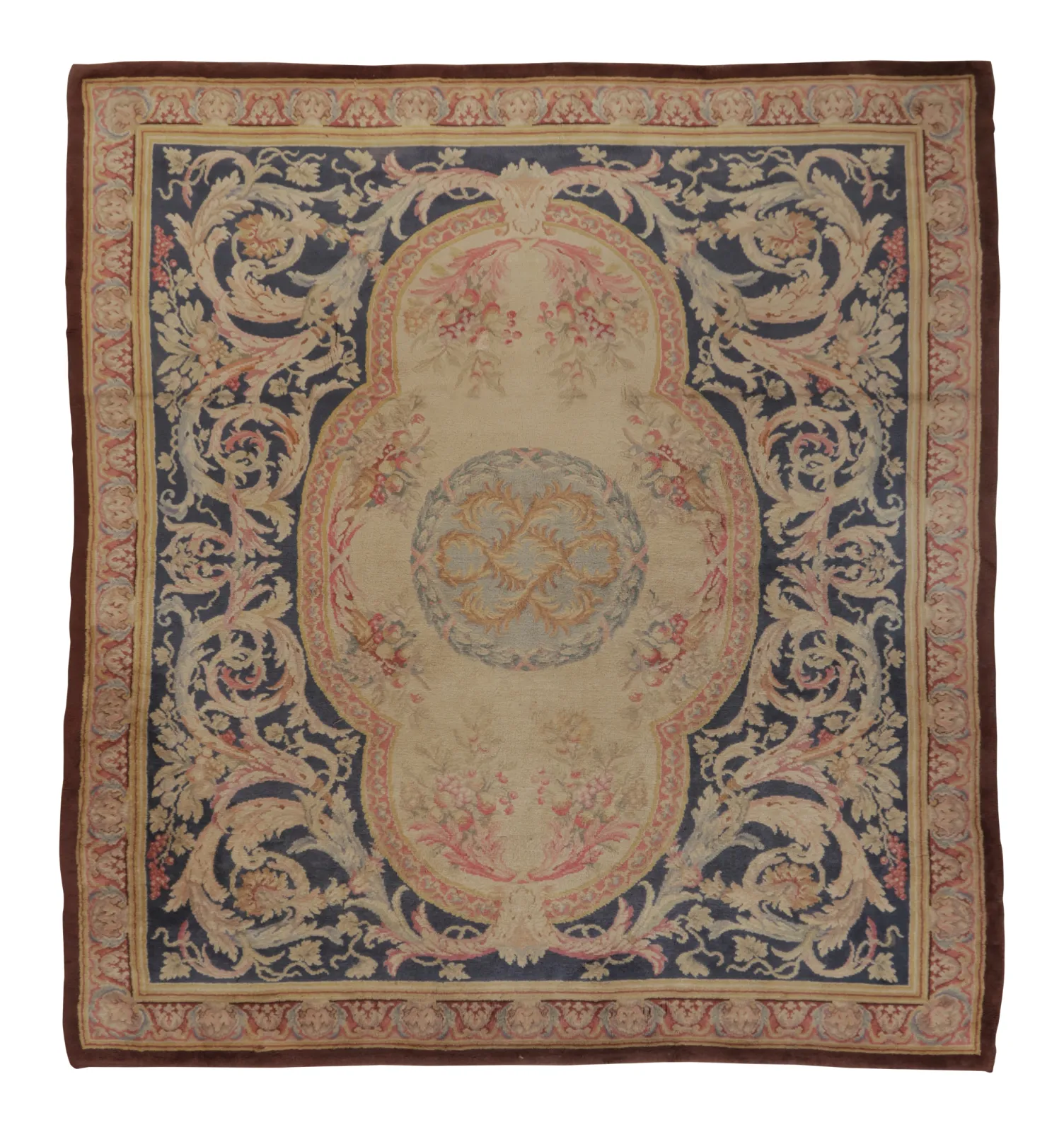 Antique Floral Savonnerie Rug