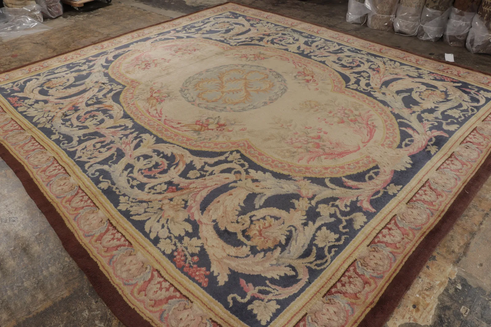 Antique Floral Savonnerie Rug