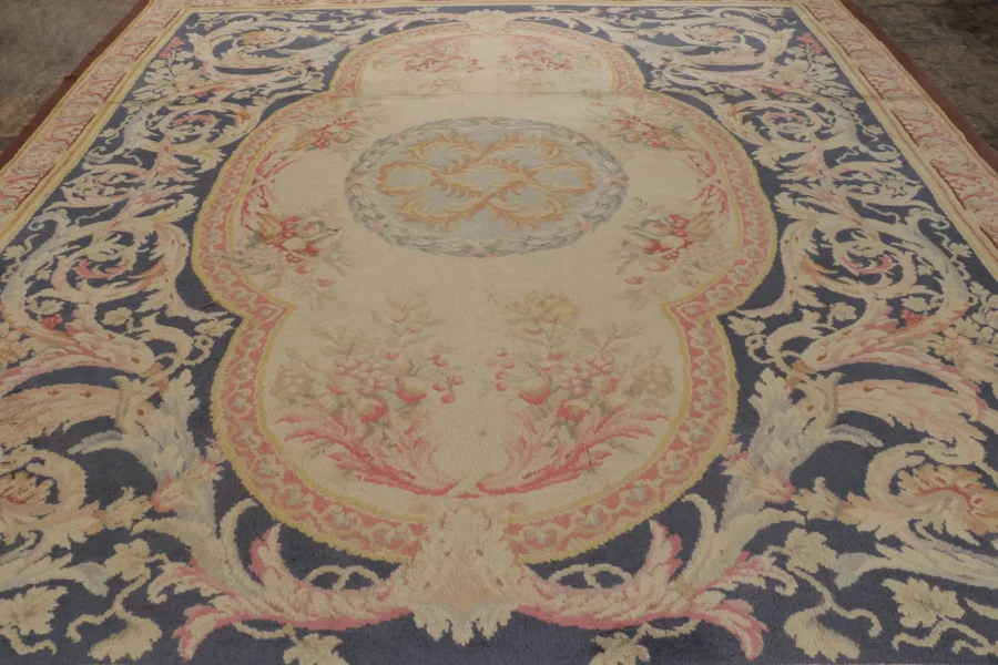 Antique Floral Savonnerie Rug