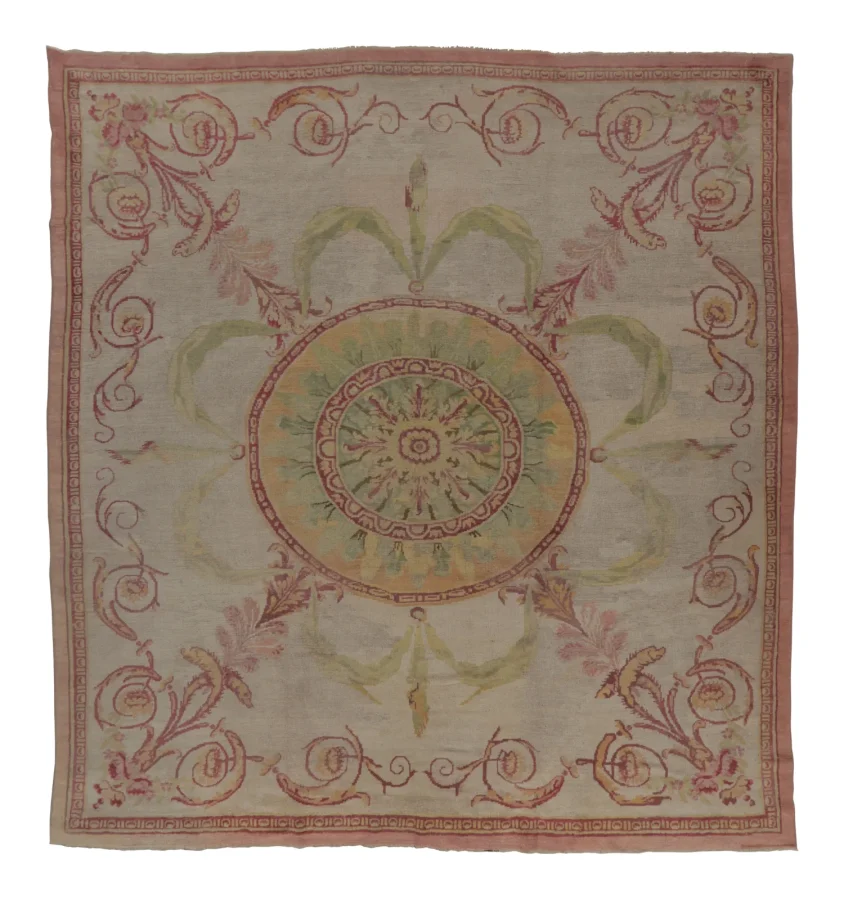 Antique 19th Century French Aubusson Rug with Ornate Medallion - Rug & Kilim