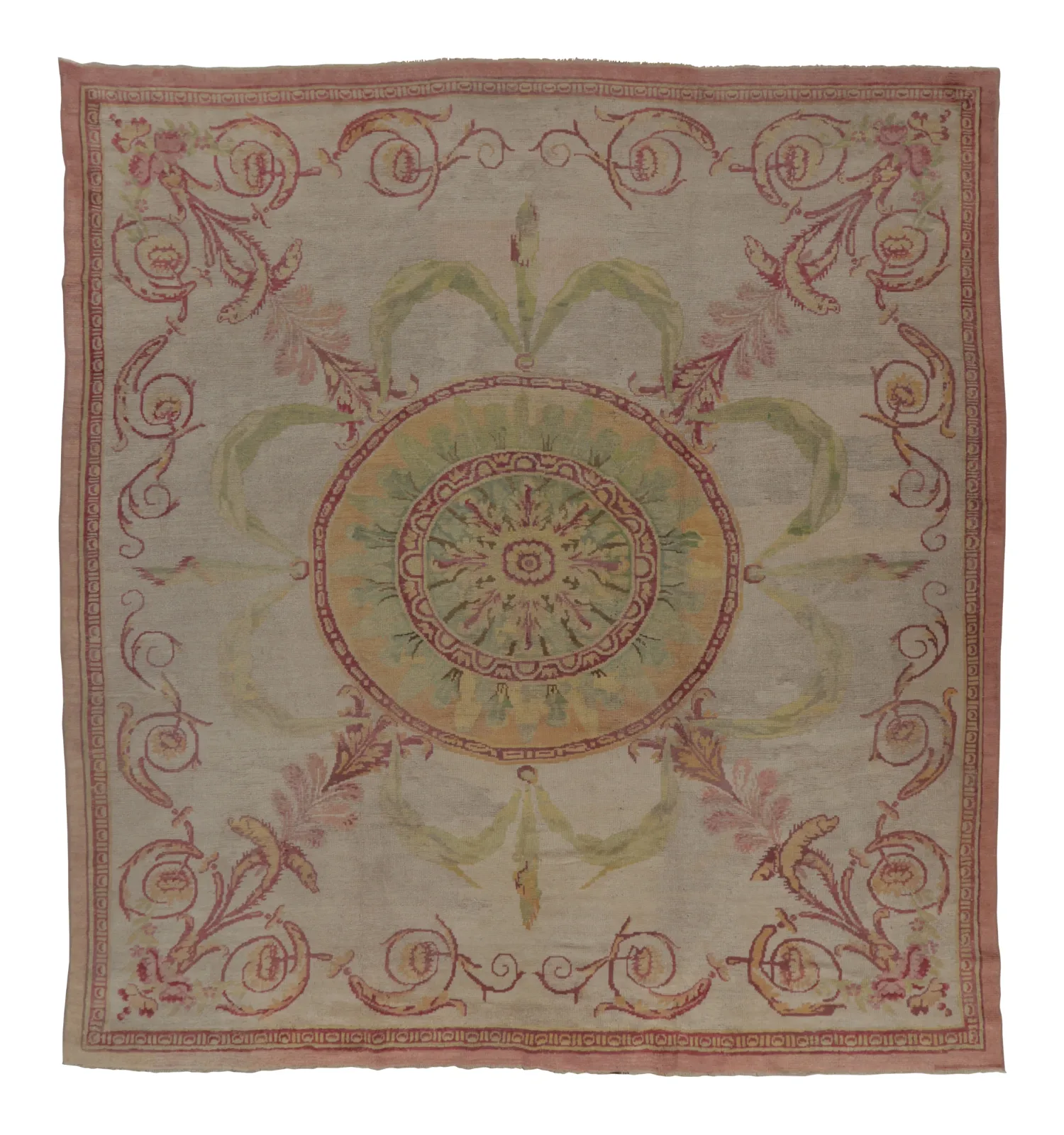 Antique Aubusson Medallion Rug