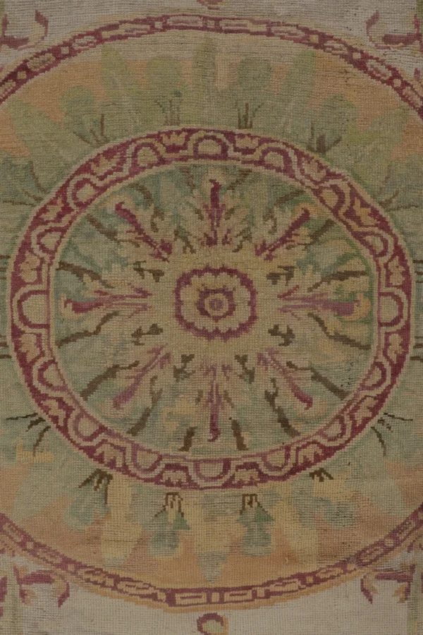 Antique Aubusson Medallion Rug