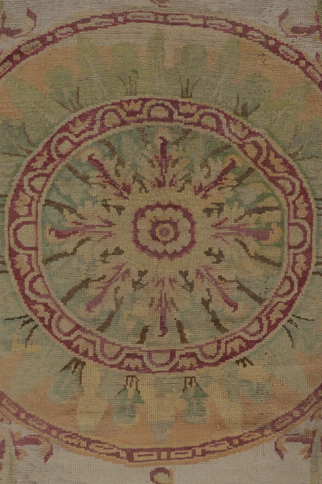 Antique Aubusson Medallion Rug