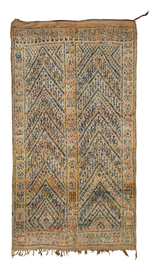 Vintage Moroccan Berber Rug with Geometric Chevron Pattern - Rug & Kilim