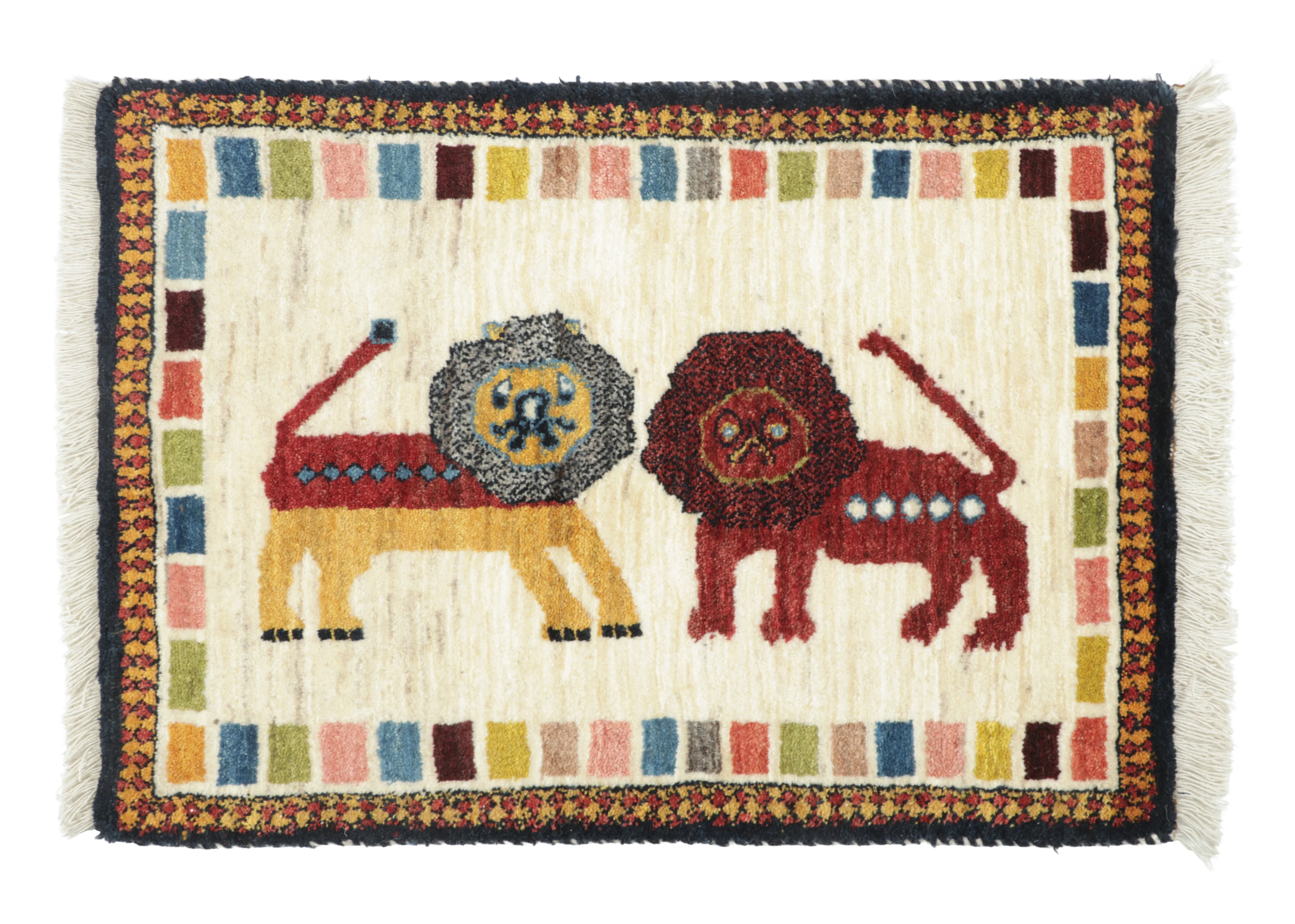 Vintage Gabbeh Pictorial Tapestry