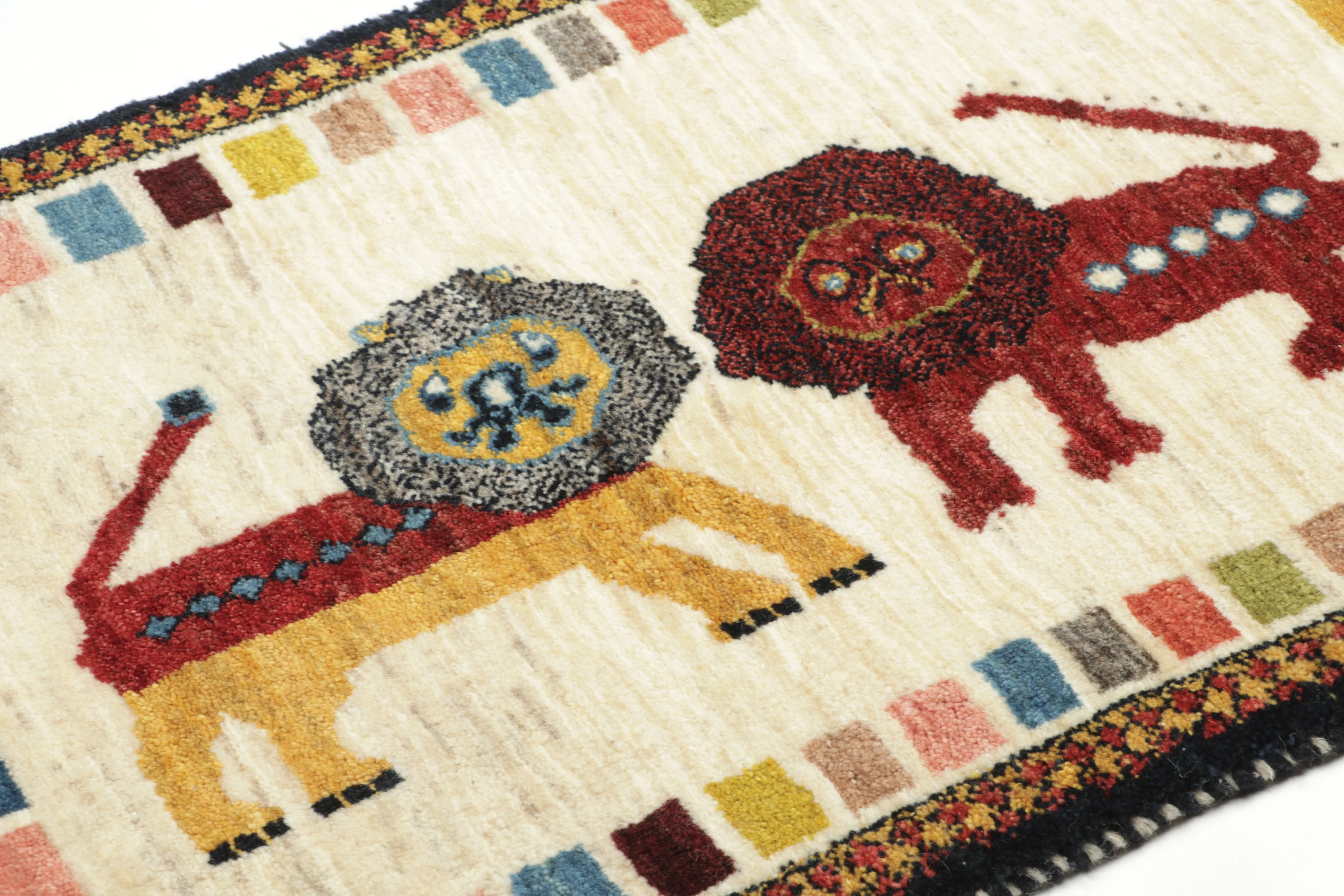 Vintage Gabbeh Pictorial Tapestry