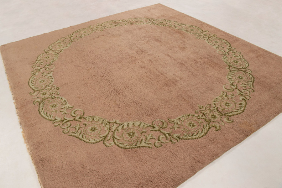 Vintage French Floral Square Rug
