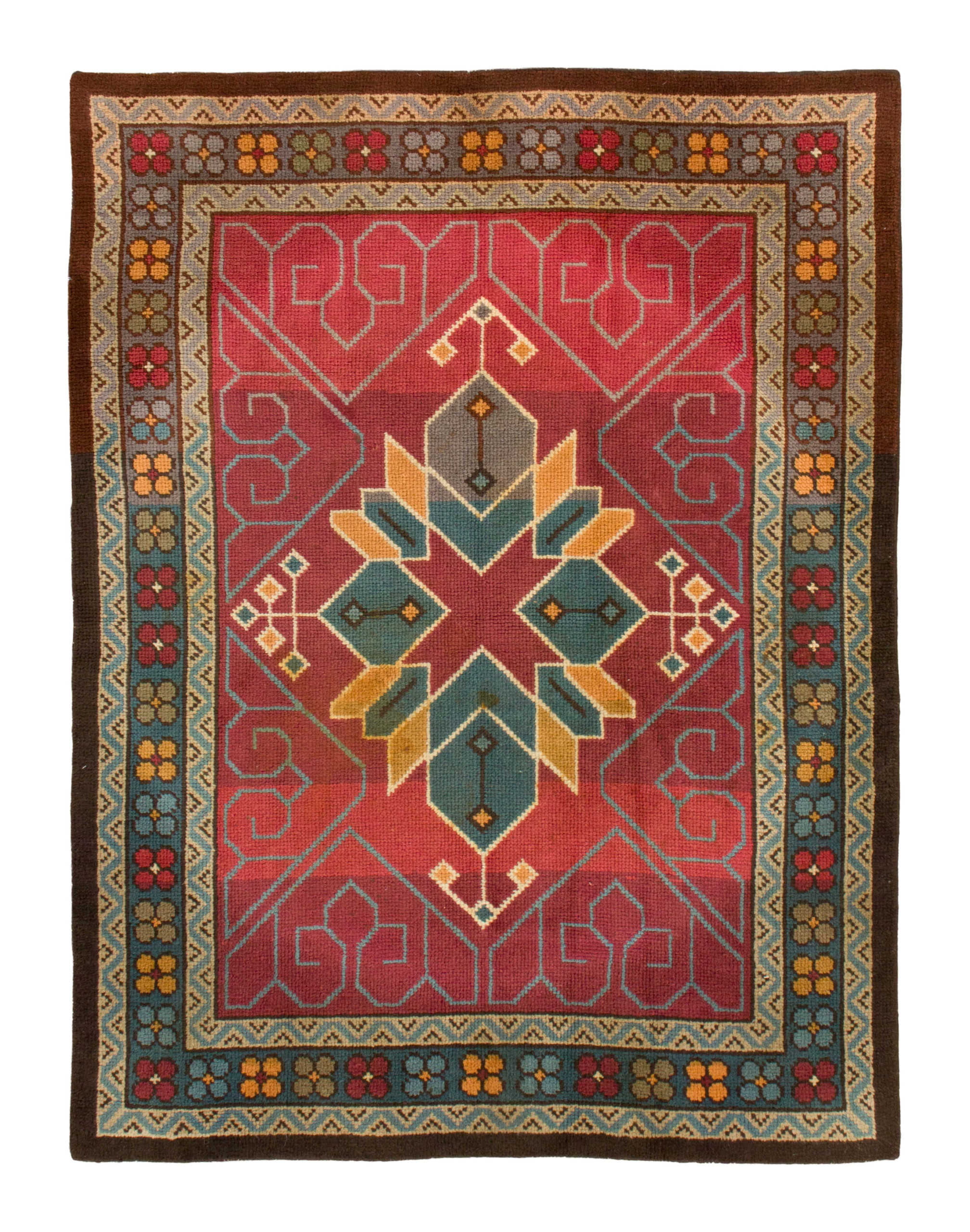 Vintage French Art Nouveau Rug