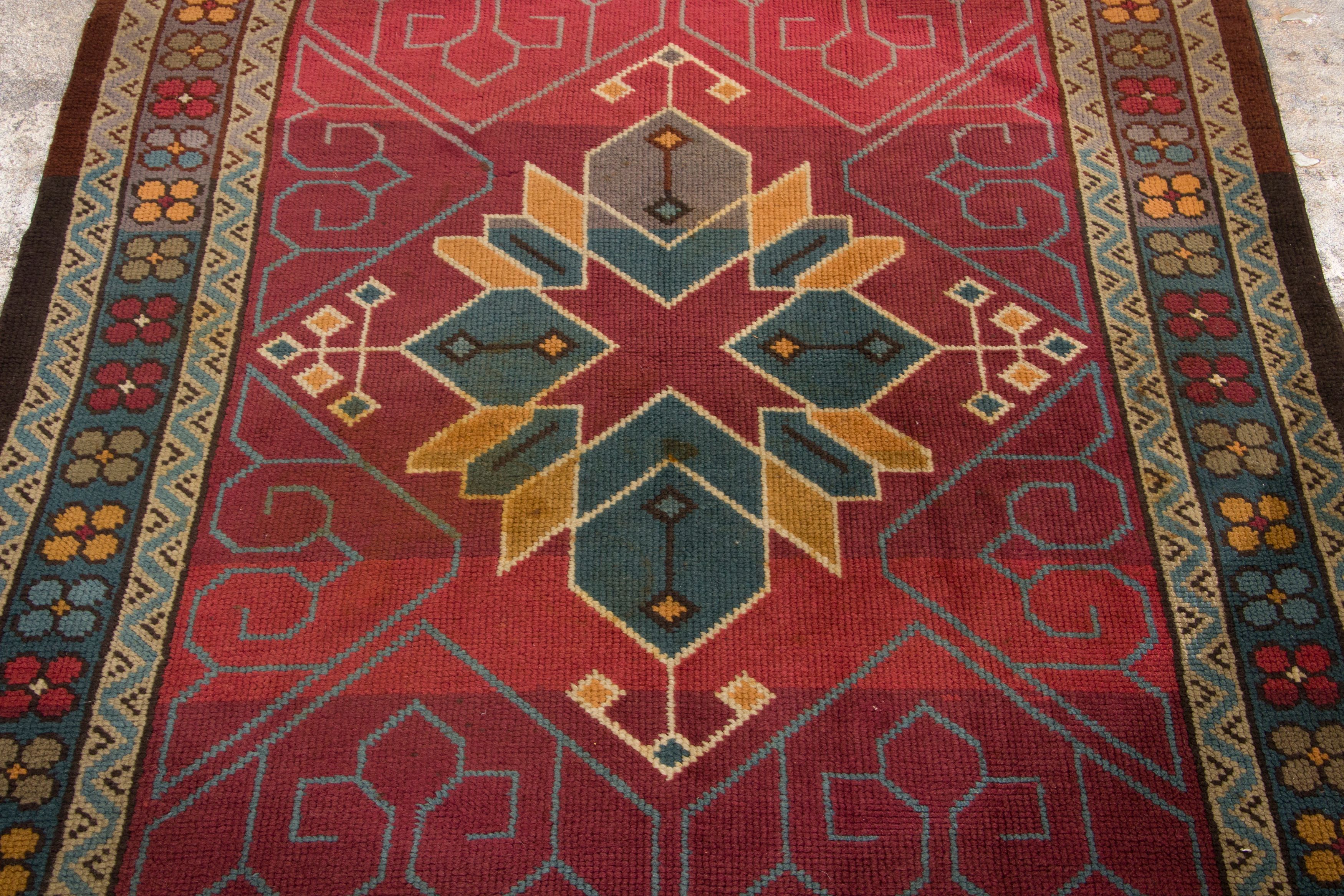 Vintage French Art Nouveau Rug