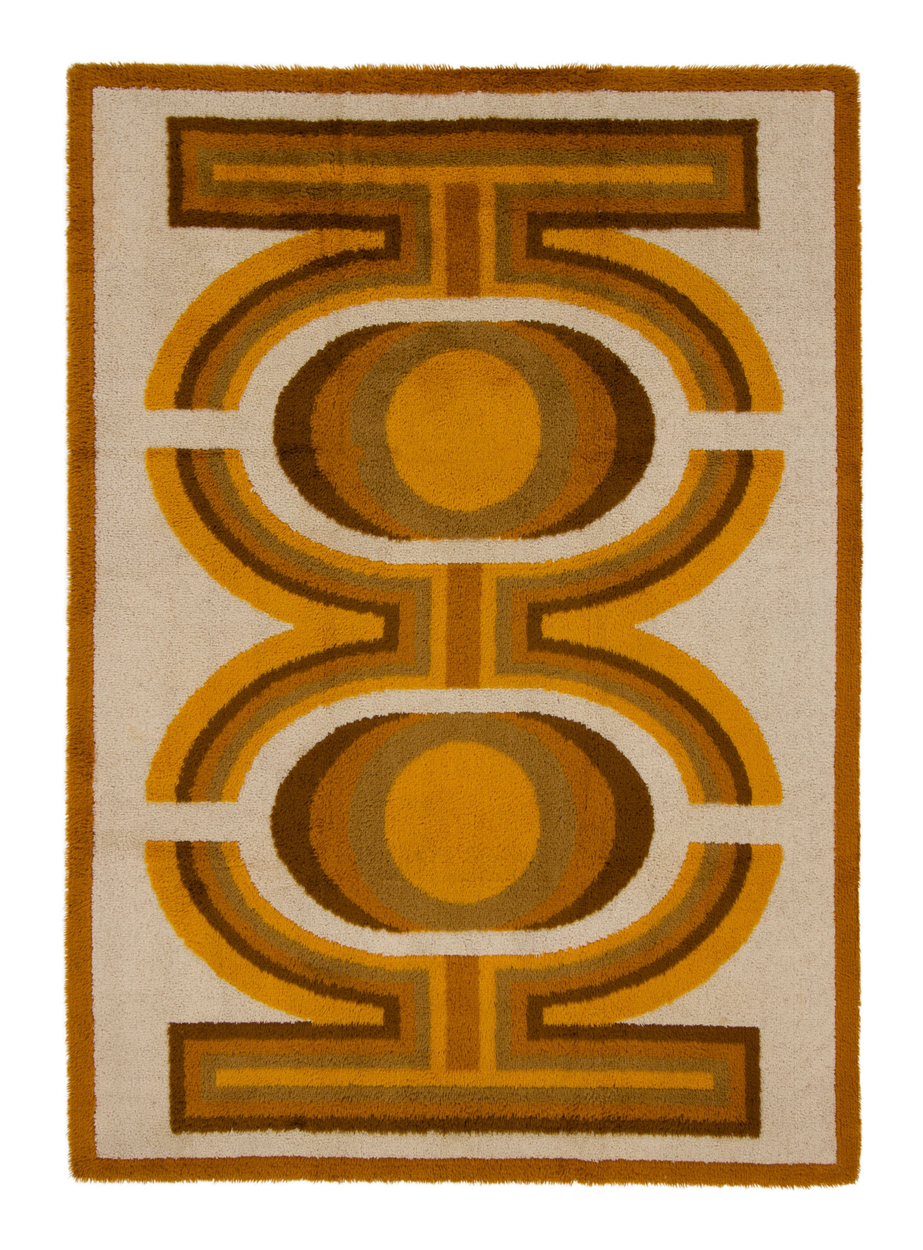Vintage Swedish Geometric Rug