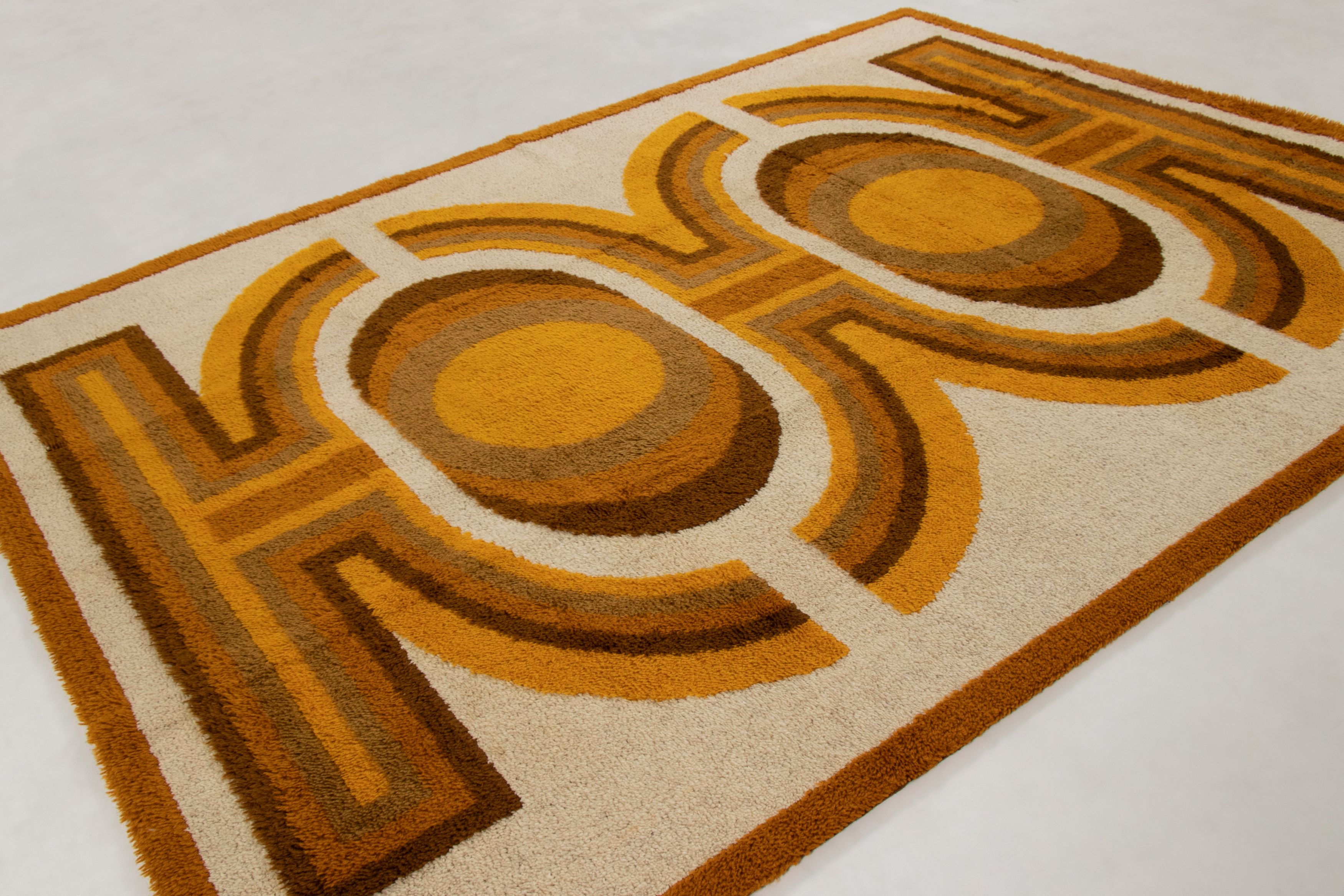 Vintage Swedish Geometric Rug