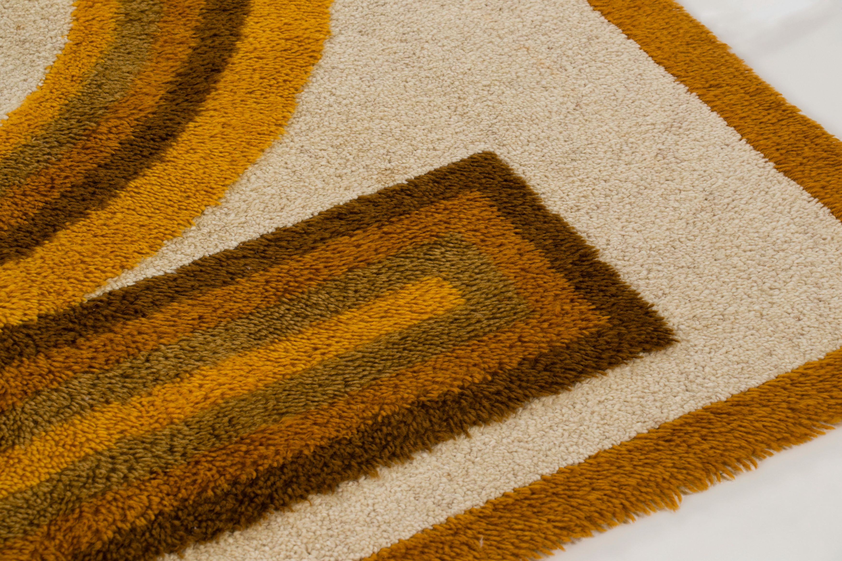 Vintage Swedish Geometric Rug