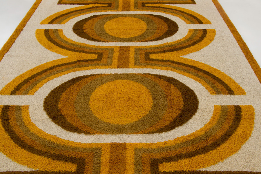 Vintage Swedish Geometric Rug