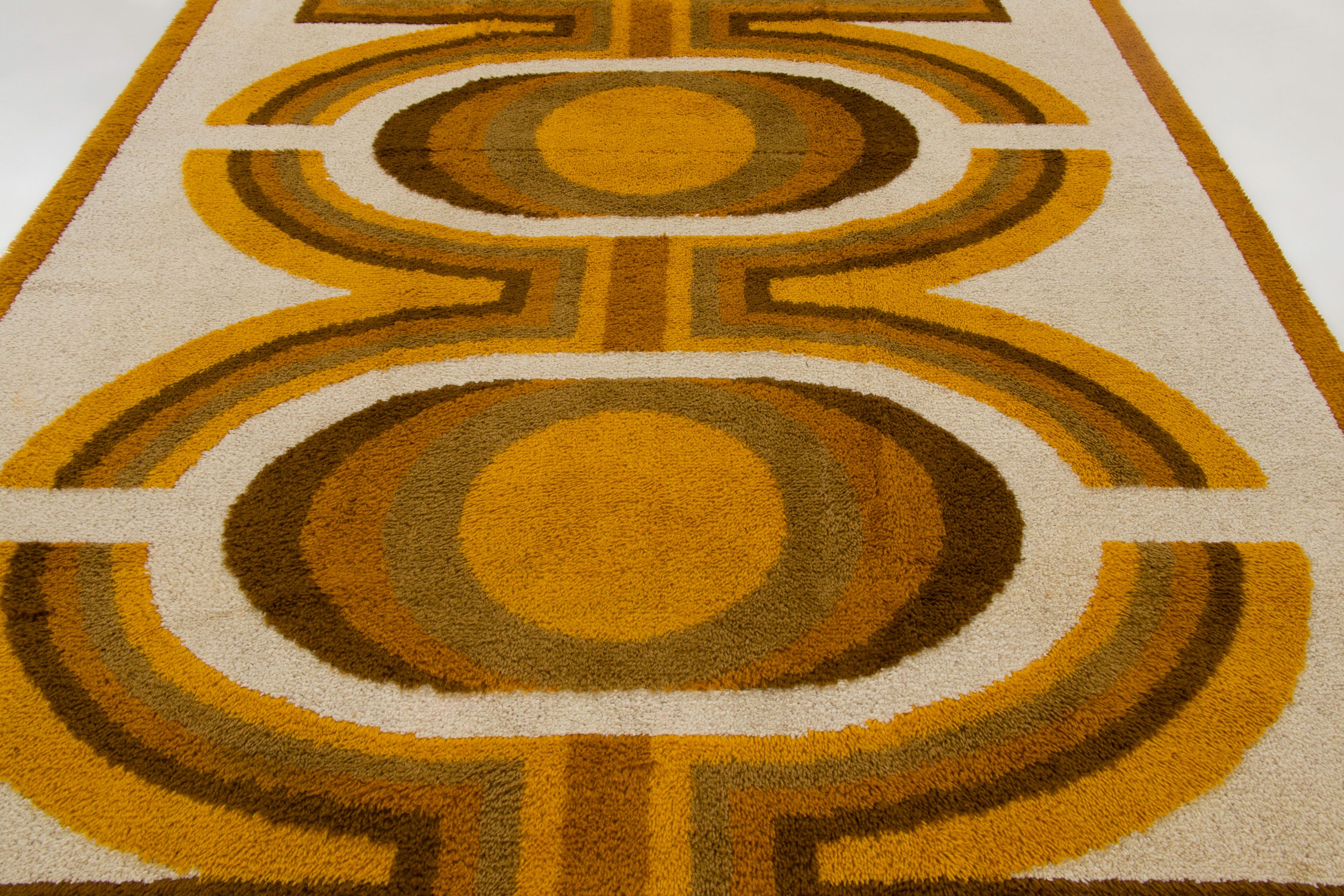 Vintage Swedish Geometric Rug