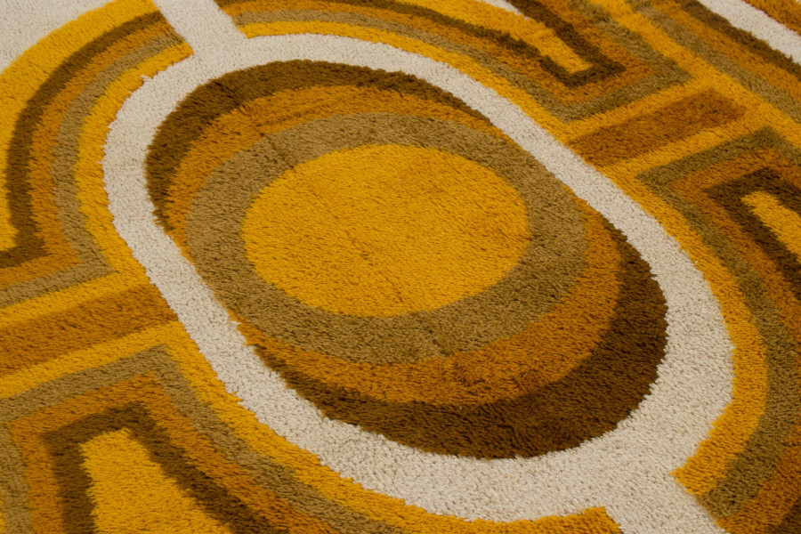 Vintage Swedish Geometric Rug