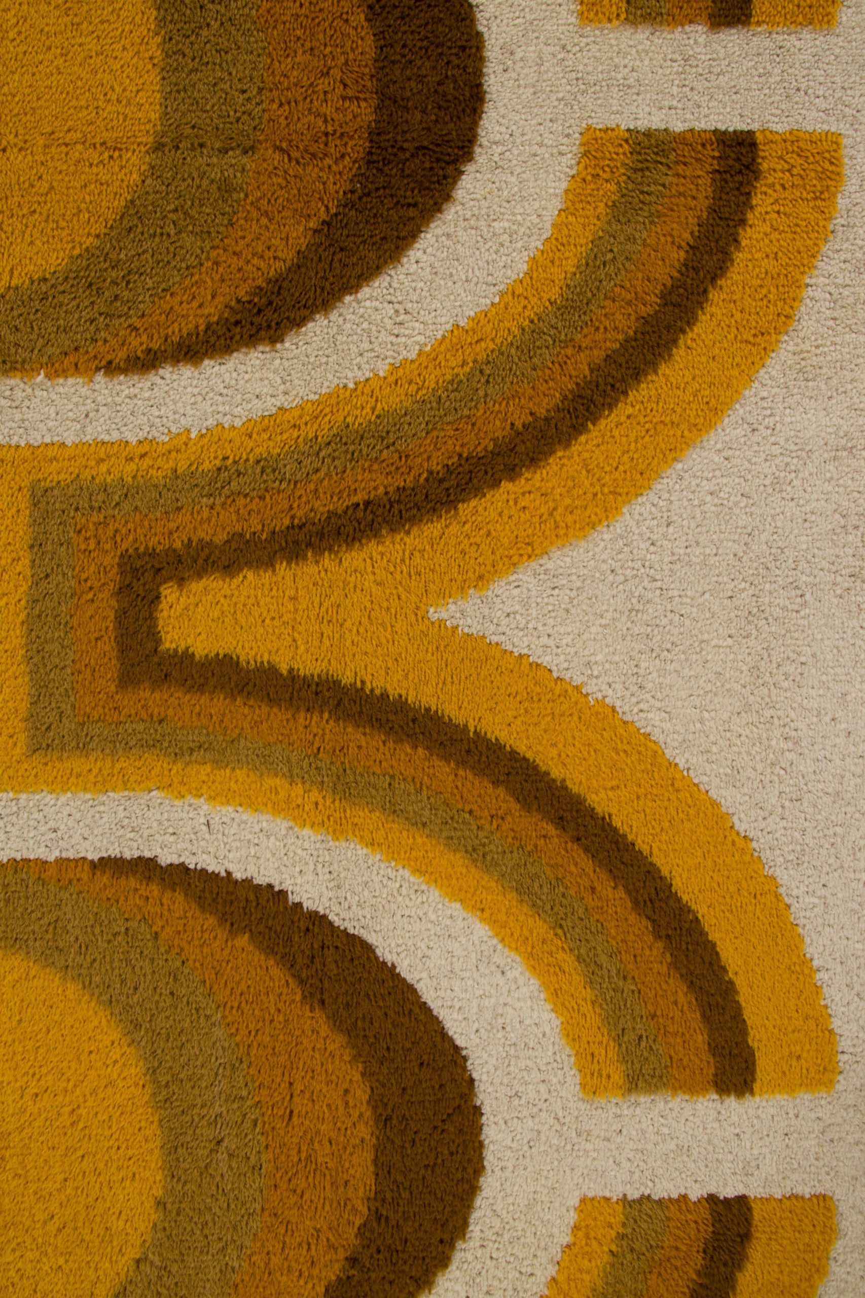 Vintage Swedish Geometric Rug