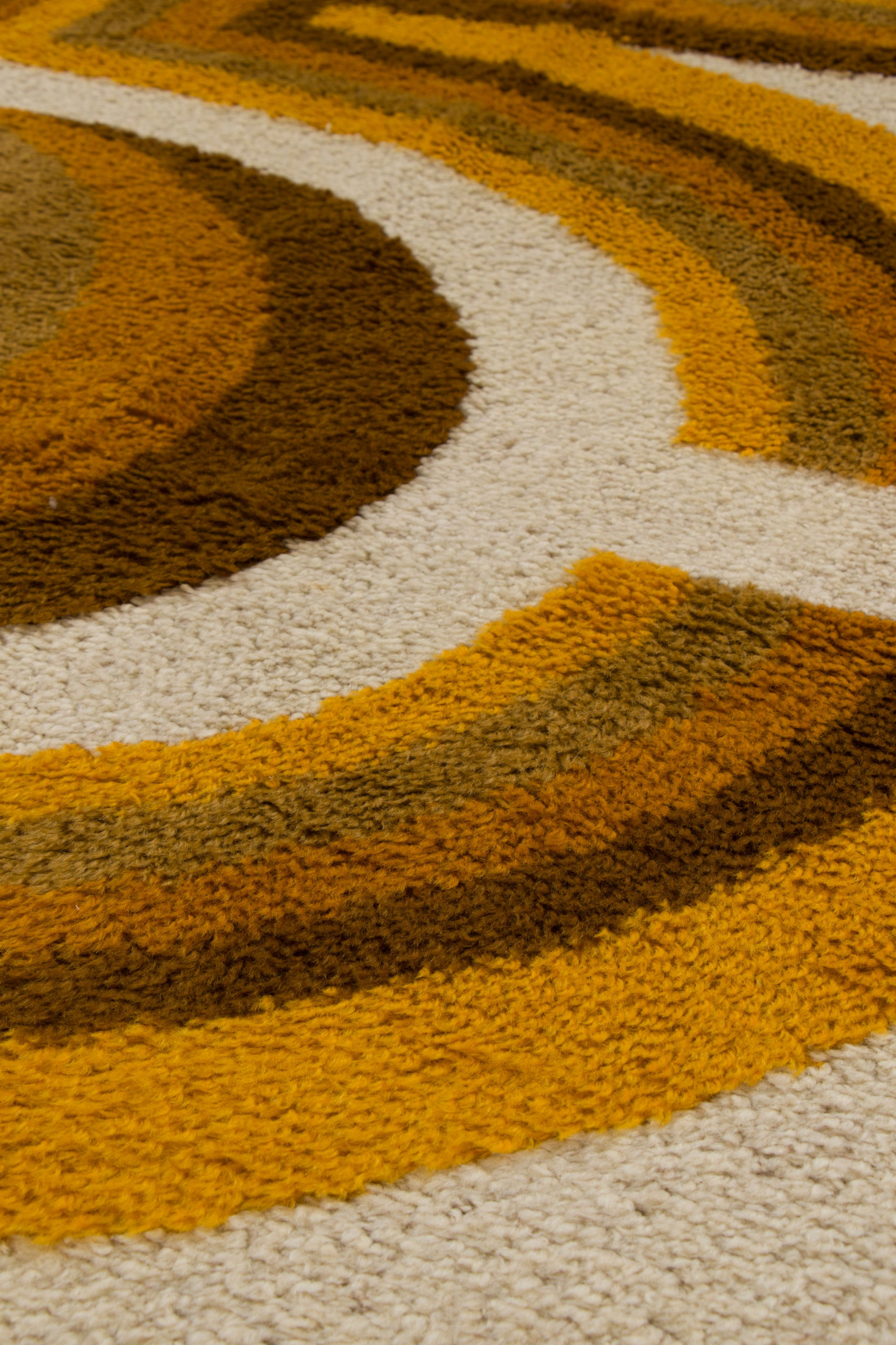 Vintage Swedish Geometric Rug