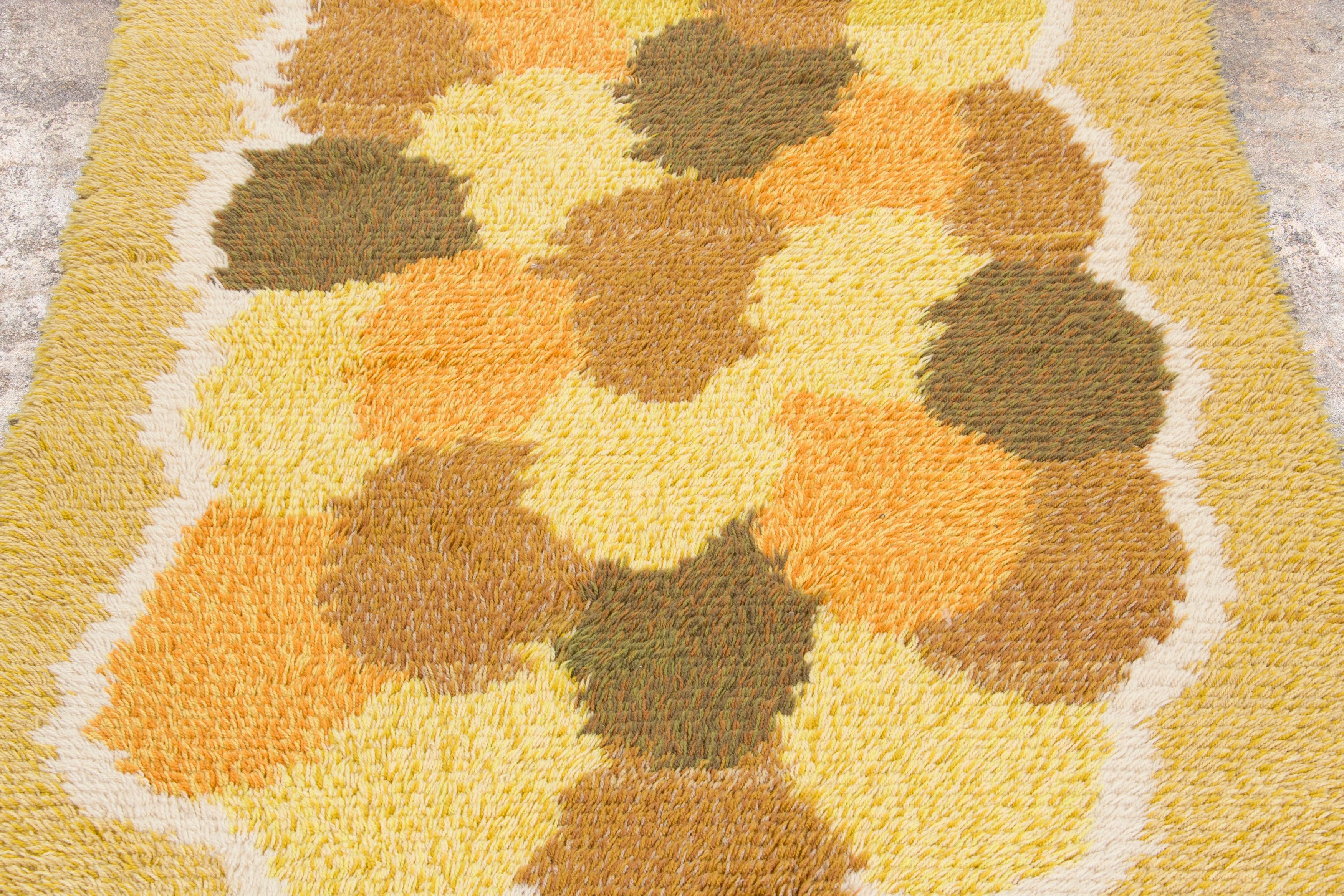 Vintage Swedish Rya Rug