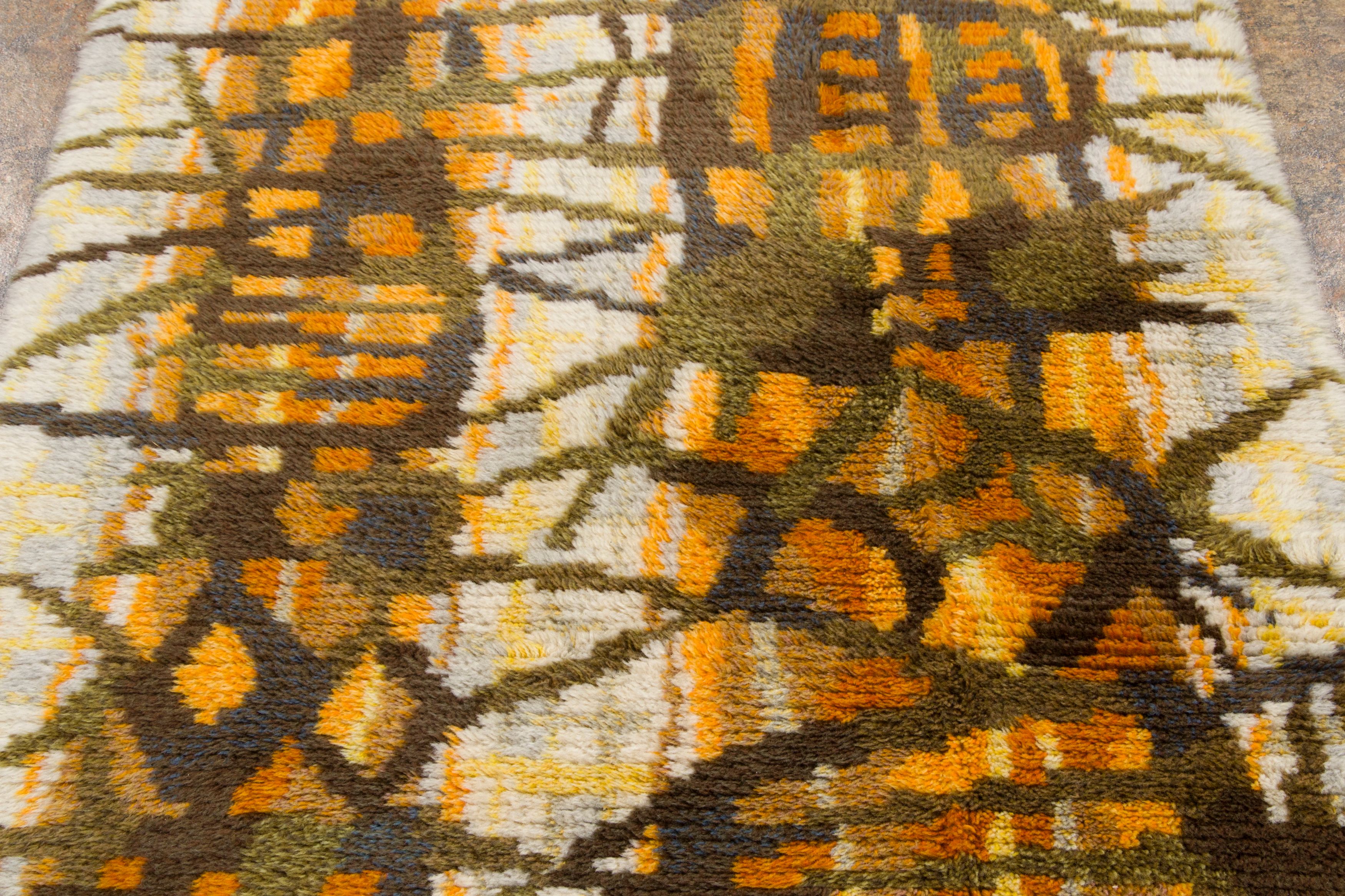 Vintage Swedish Rya Rug