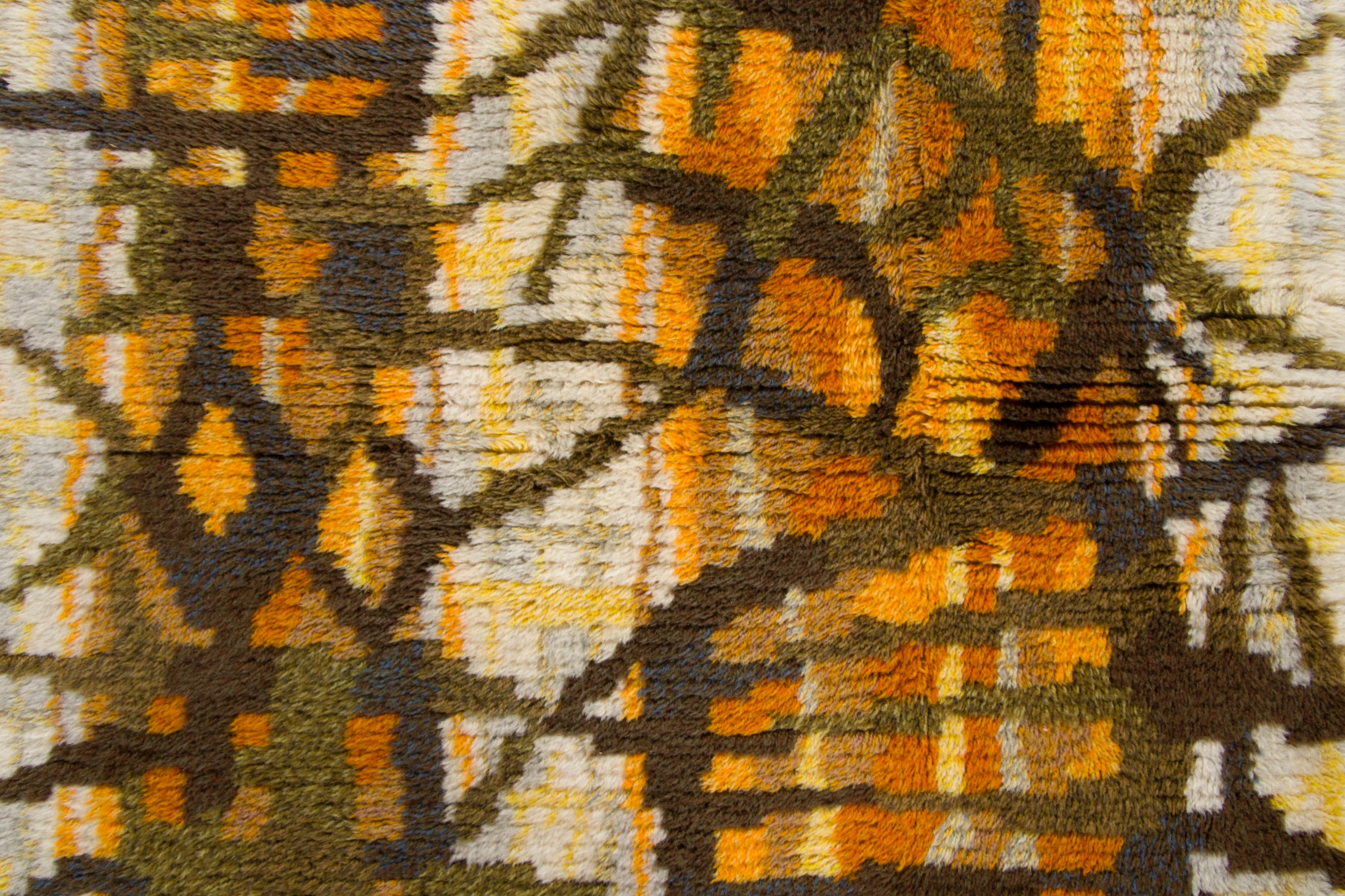 Vintage Swedish Rya Rug