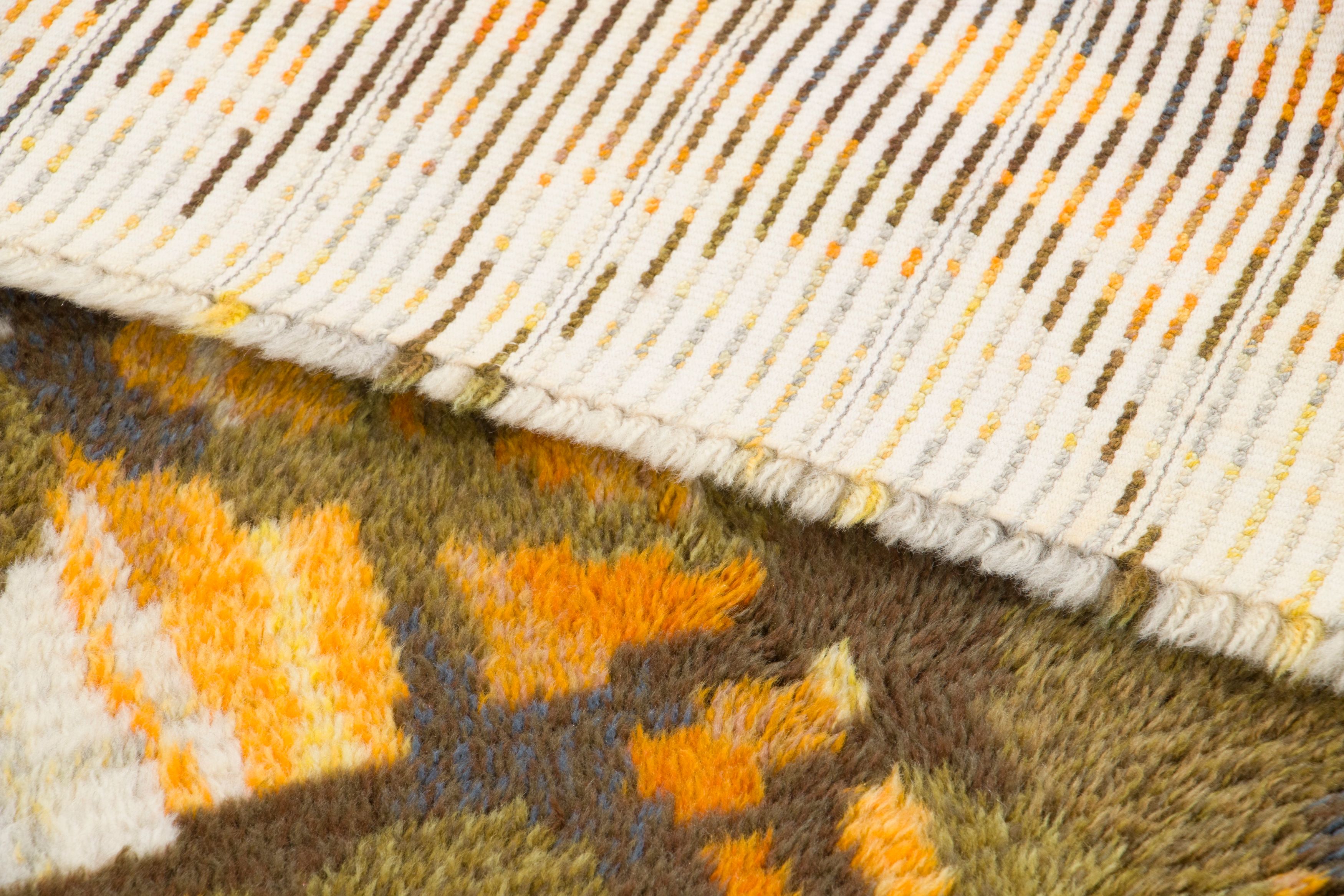 Vintage Swedish Rya Rug